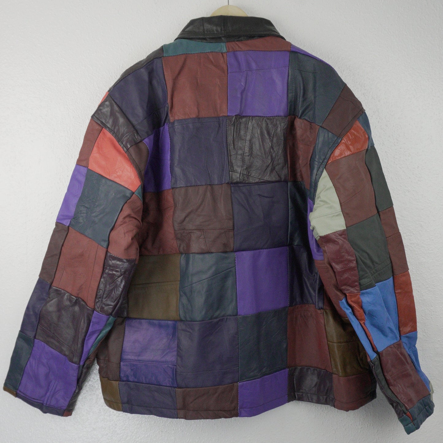 Leather Jacket Size XL Multicolor Patchwork