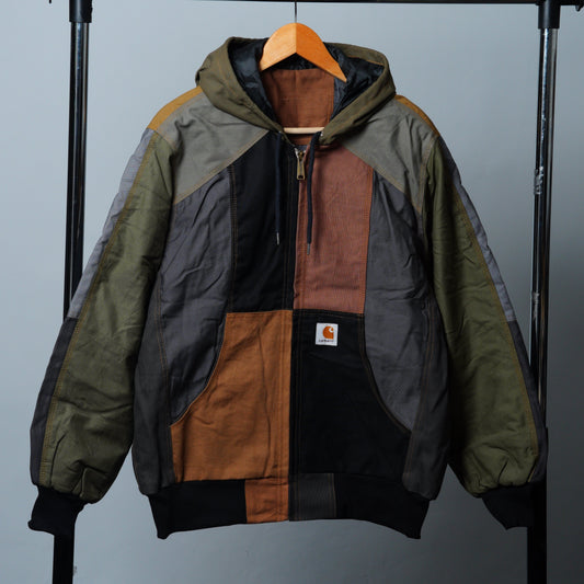 Workwear Colorblock Hooded Jacket Size M