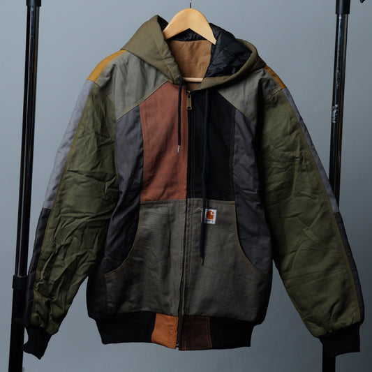 Workwear Colorblock Hooded Jacket Size M