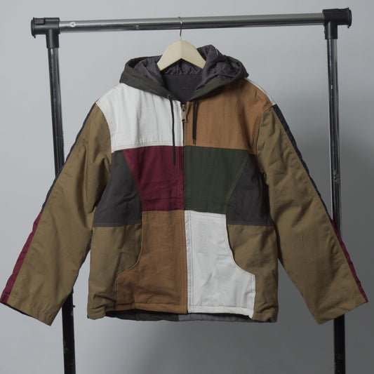 Workwear Colorblock Hooded Jacket Size L