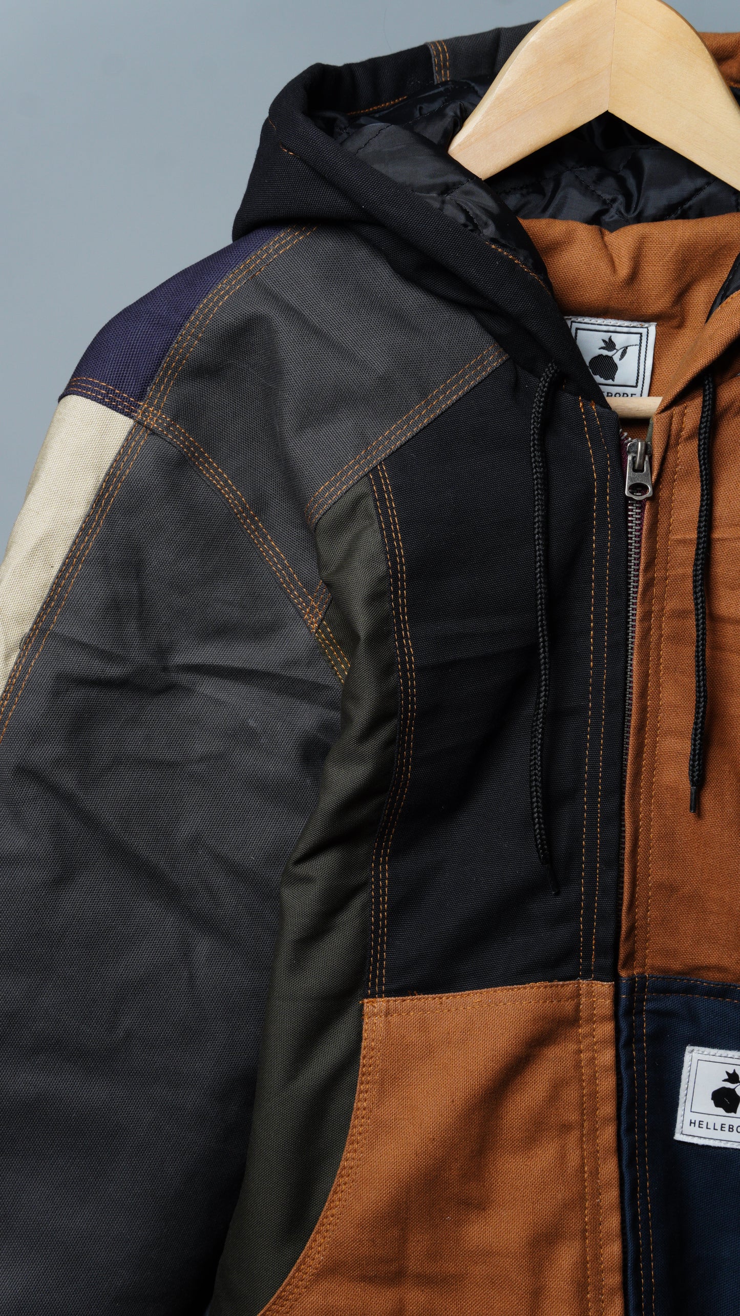 Workwear Colorblock Hooded Jacket Size M