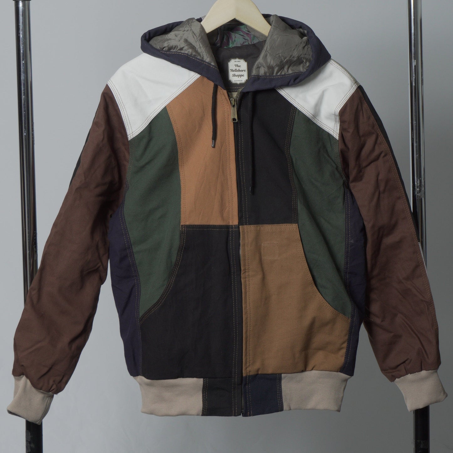 Workwear Colorblock Hooded Jacket Size M