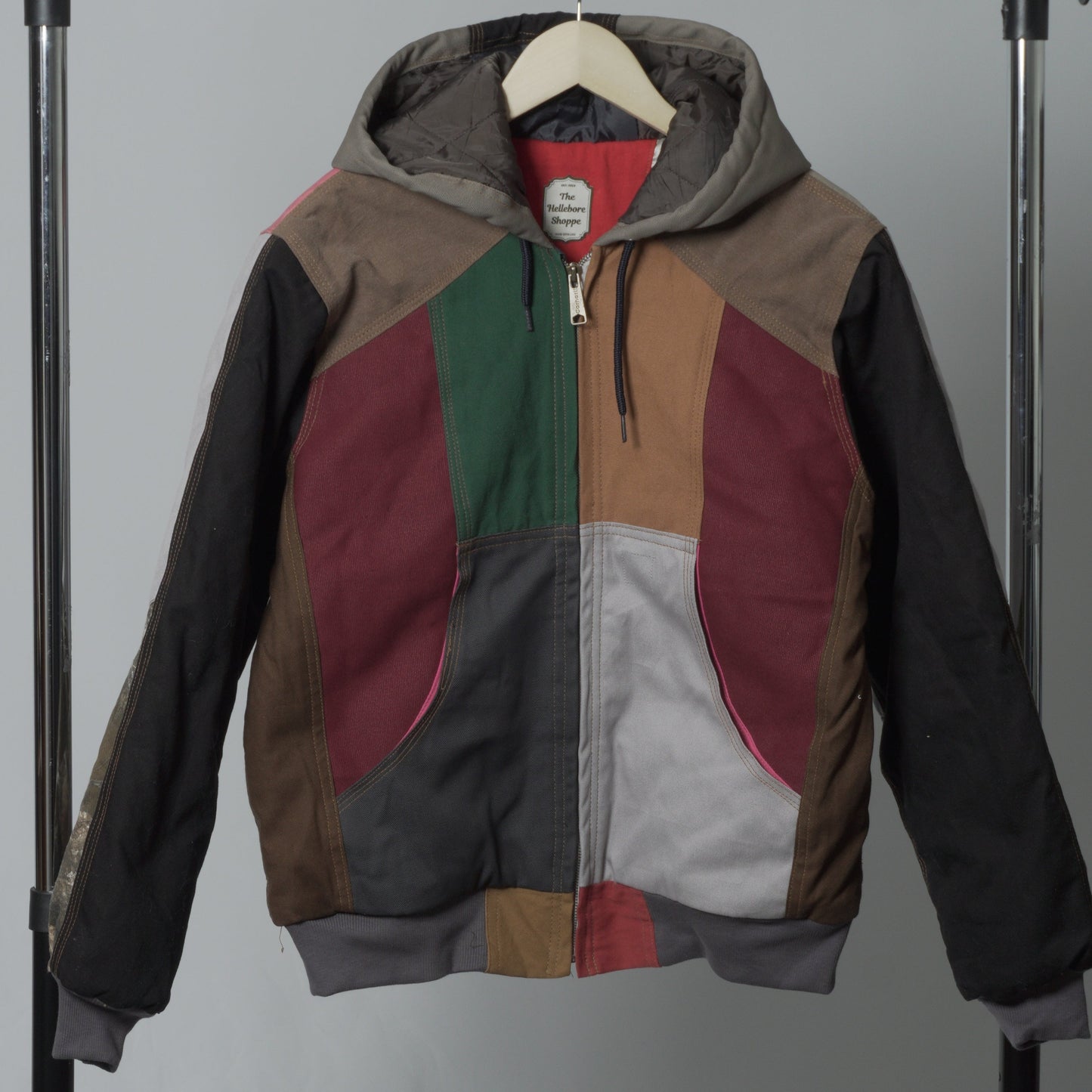 Workwear Colorblock Hooded Jacket Size S