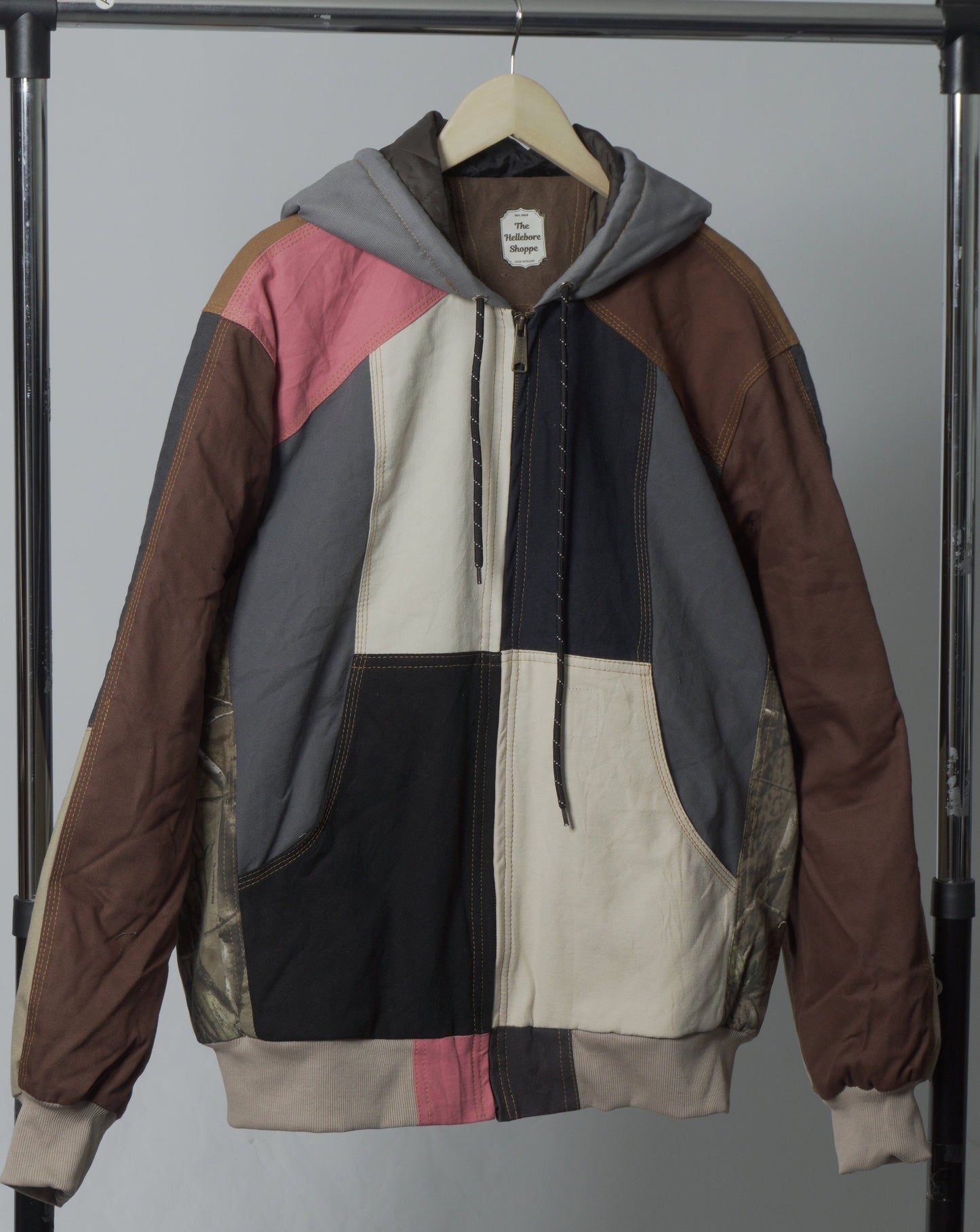 Workwear Colorblock Hooded Jacket Size L