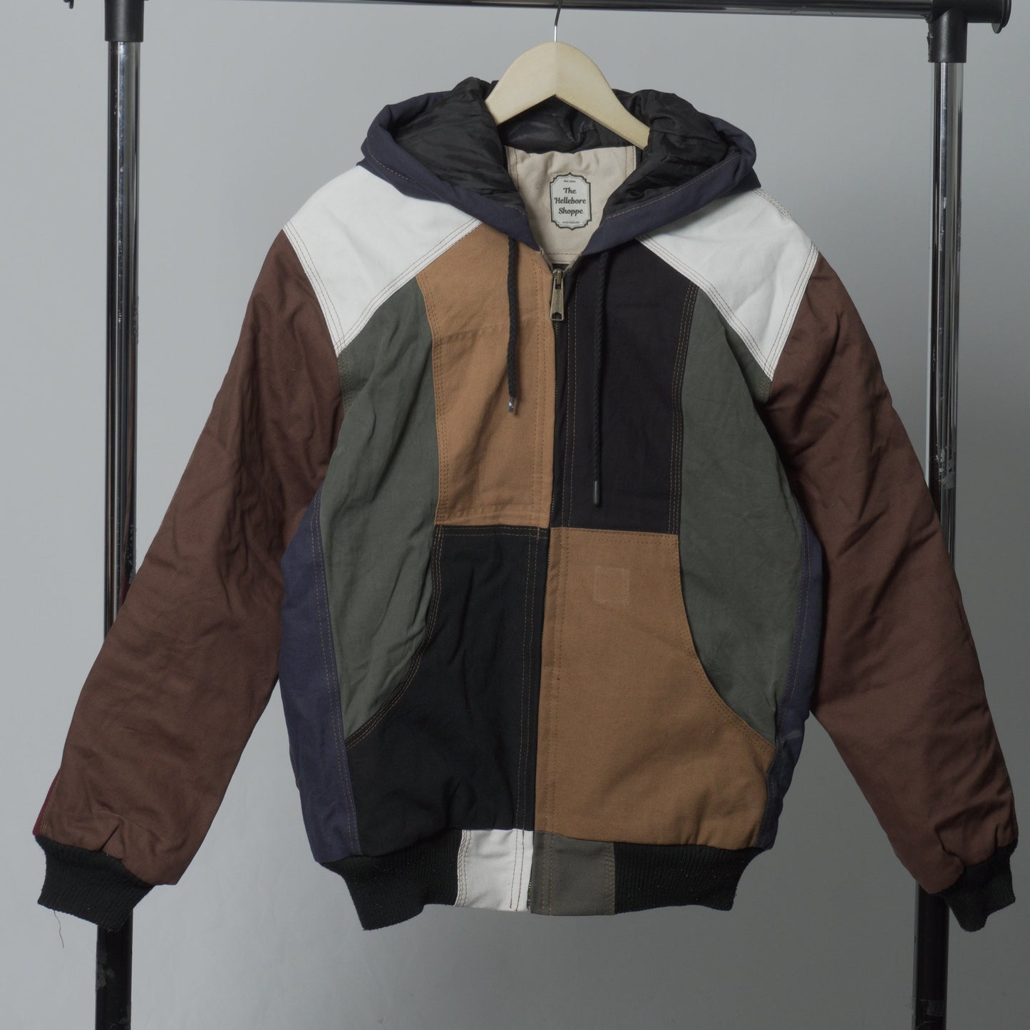 Workwear Colorblock Hooded Jacket Size M