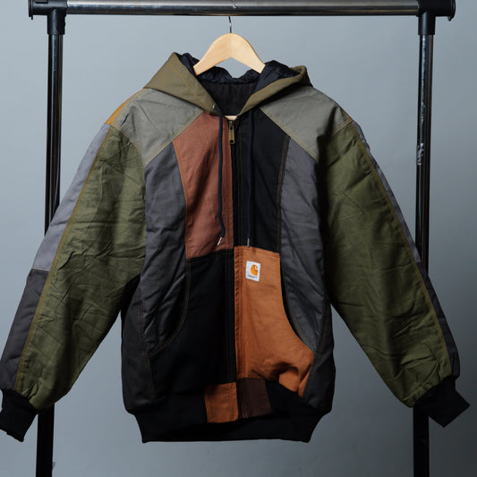 Workwear Colorblock Hooded Jacket Size M