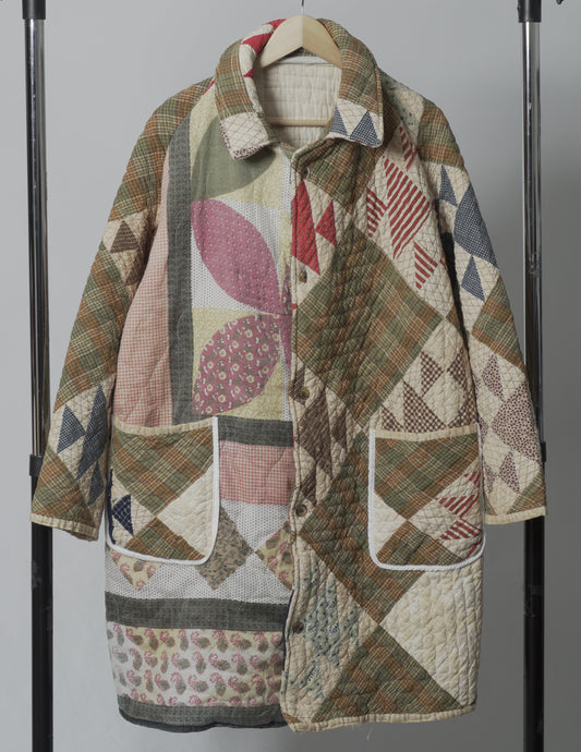 Upcycled Quilt Cocoon Trench Coat