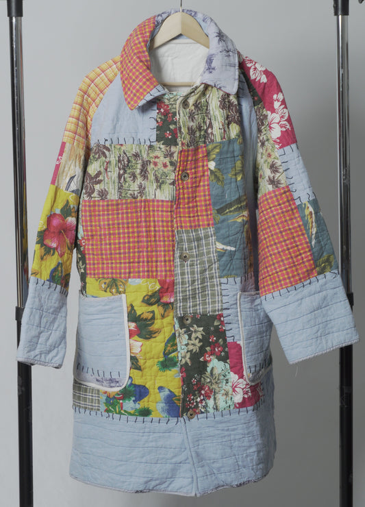 Upcycled Quilt Cocoon Trench Coat