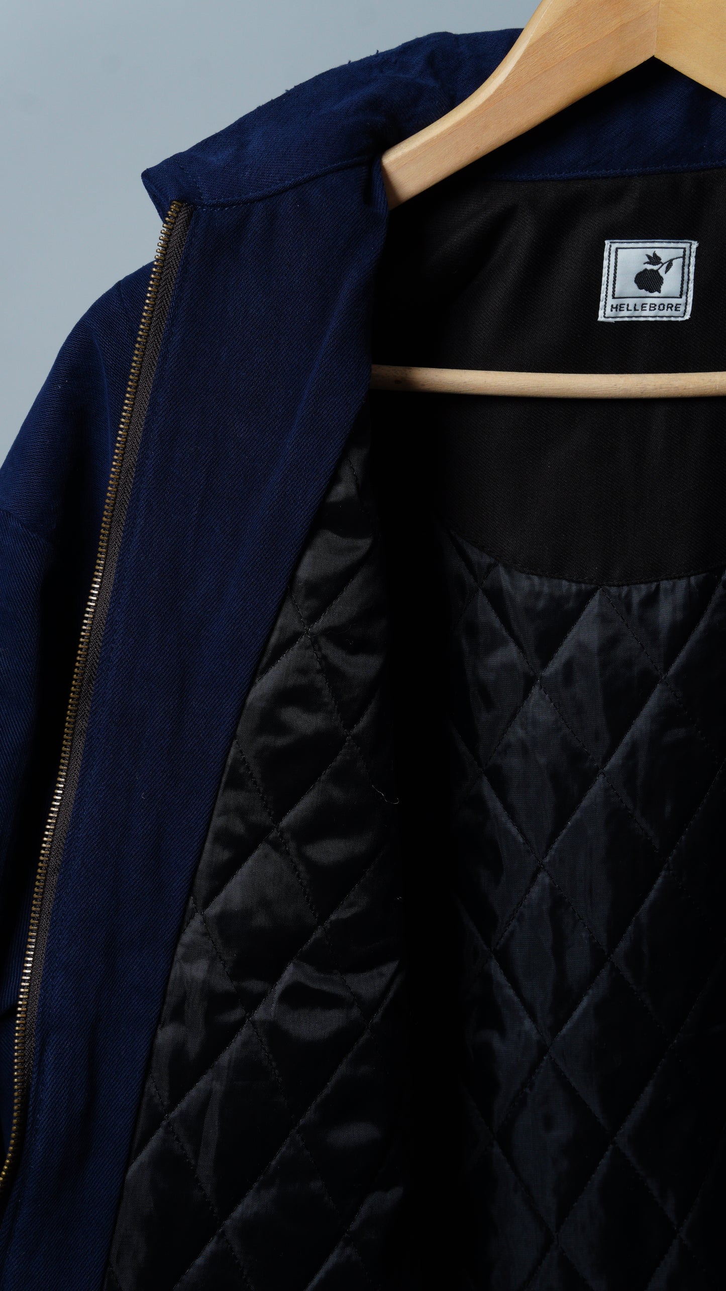 Upcycled Navy Blue Box Stitch Jacket