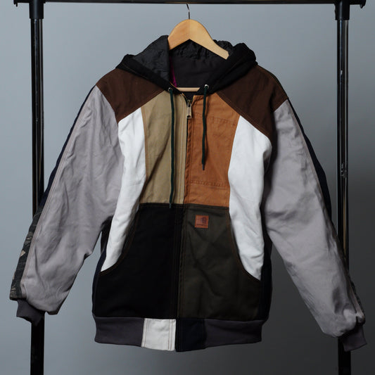 Workwear Colorblock Hooded Jacket Size M