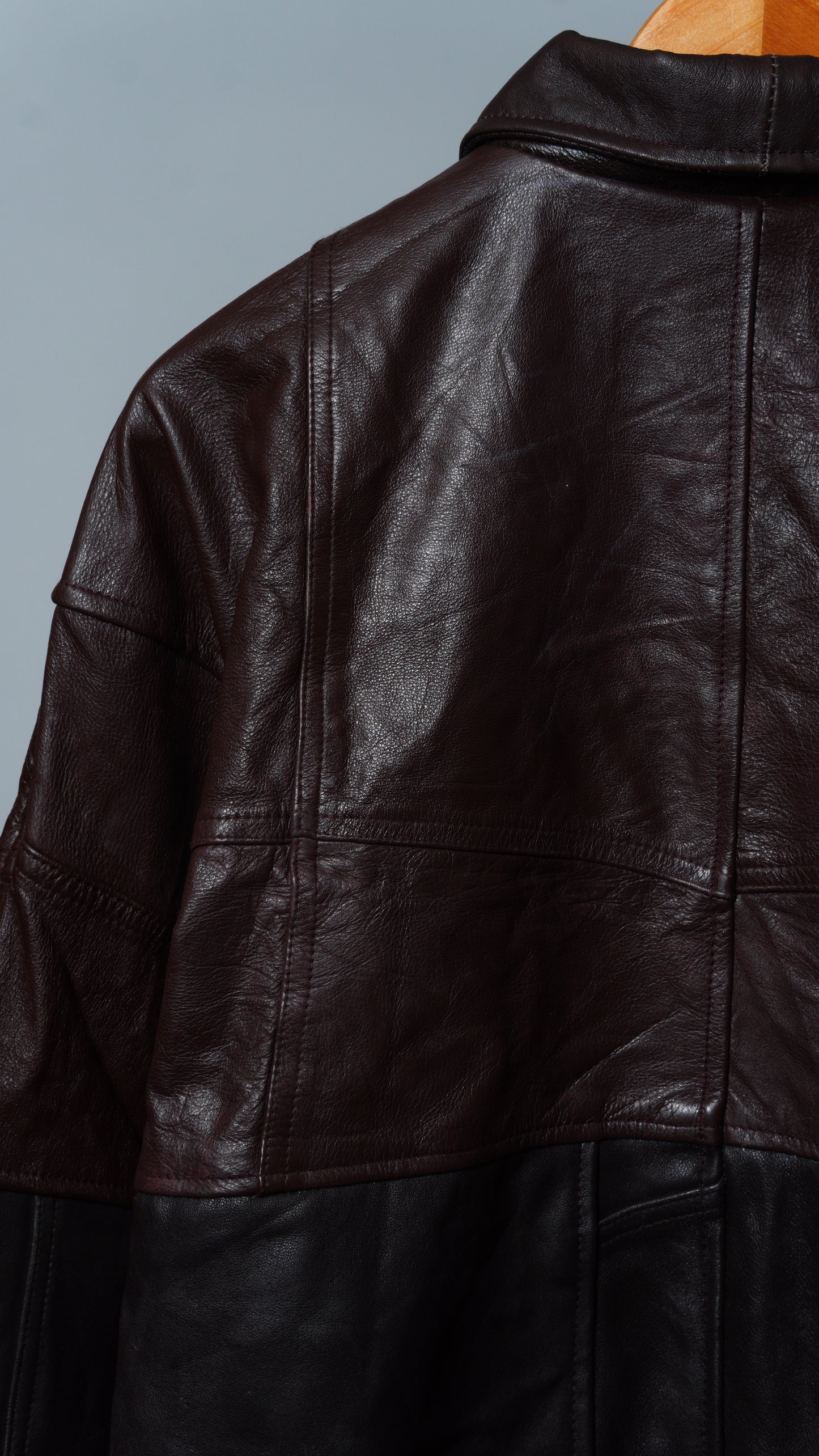 Upcycled Leather Colorblock Jacket Size L