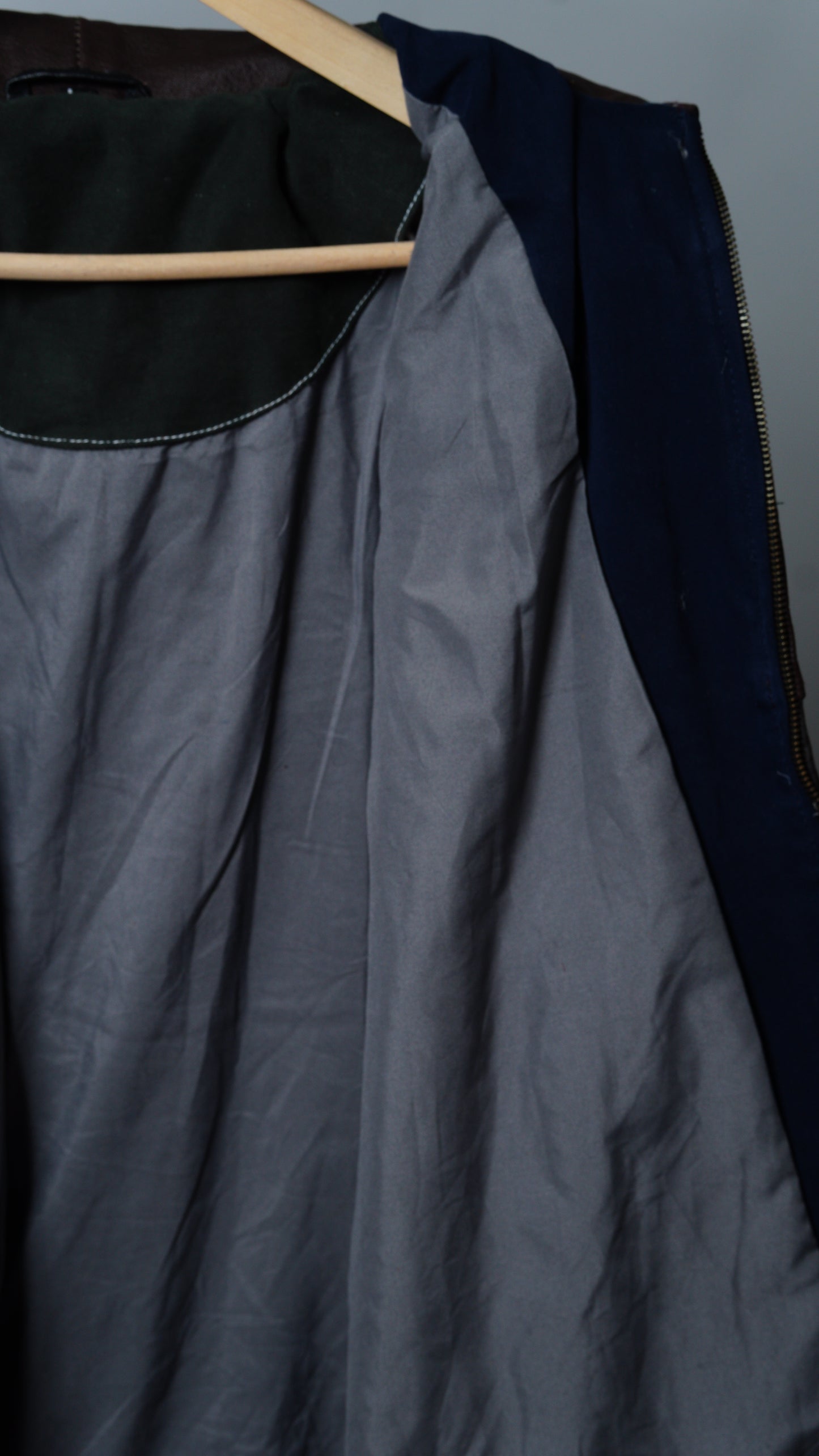 Upcycled Leather Colorblock Jacket Size L