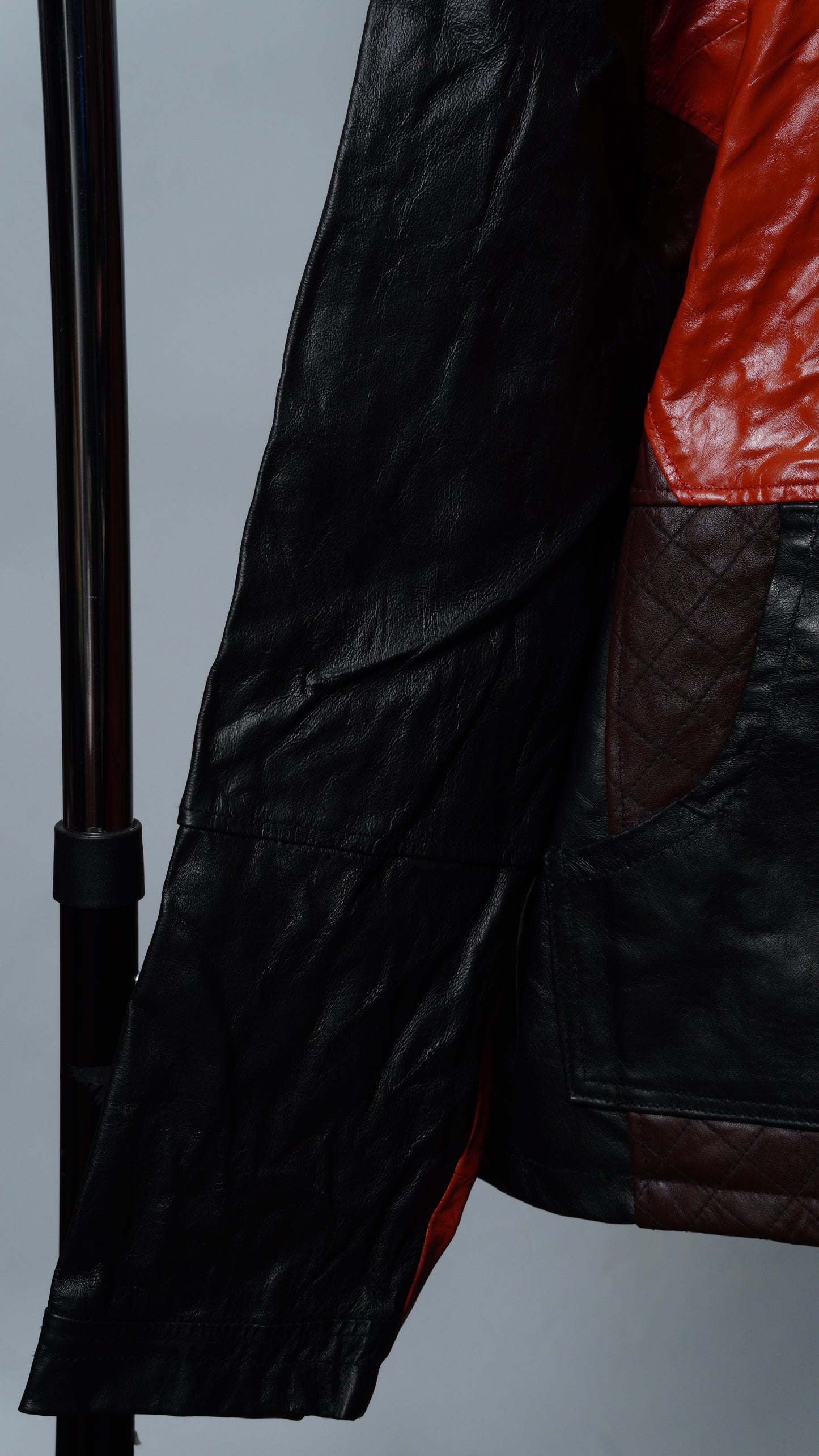 Upcycled Leather Colorblock Jacket Size XL