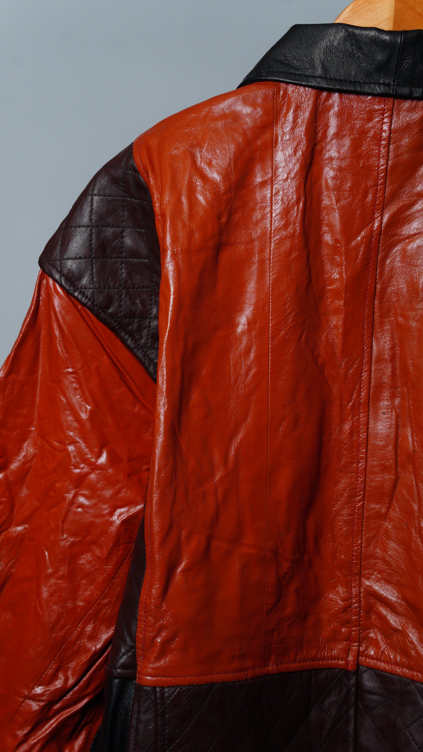 Upcycled Leather Colorblock Jacket Size XL