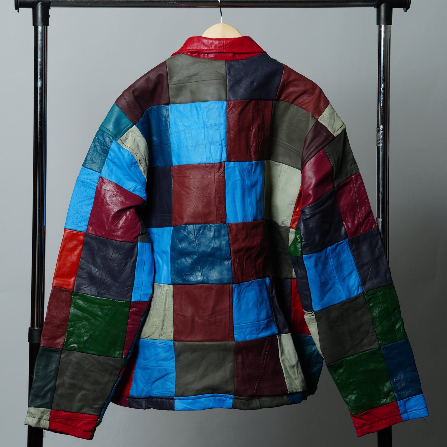 Leather Jacket Size L Multicolor Patchwork