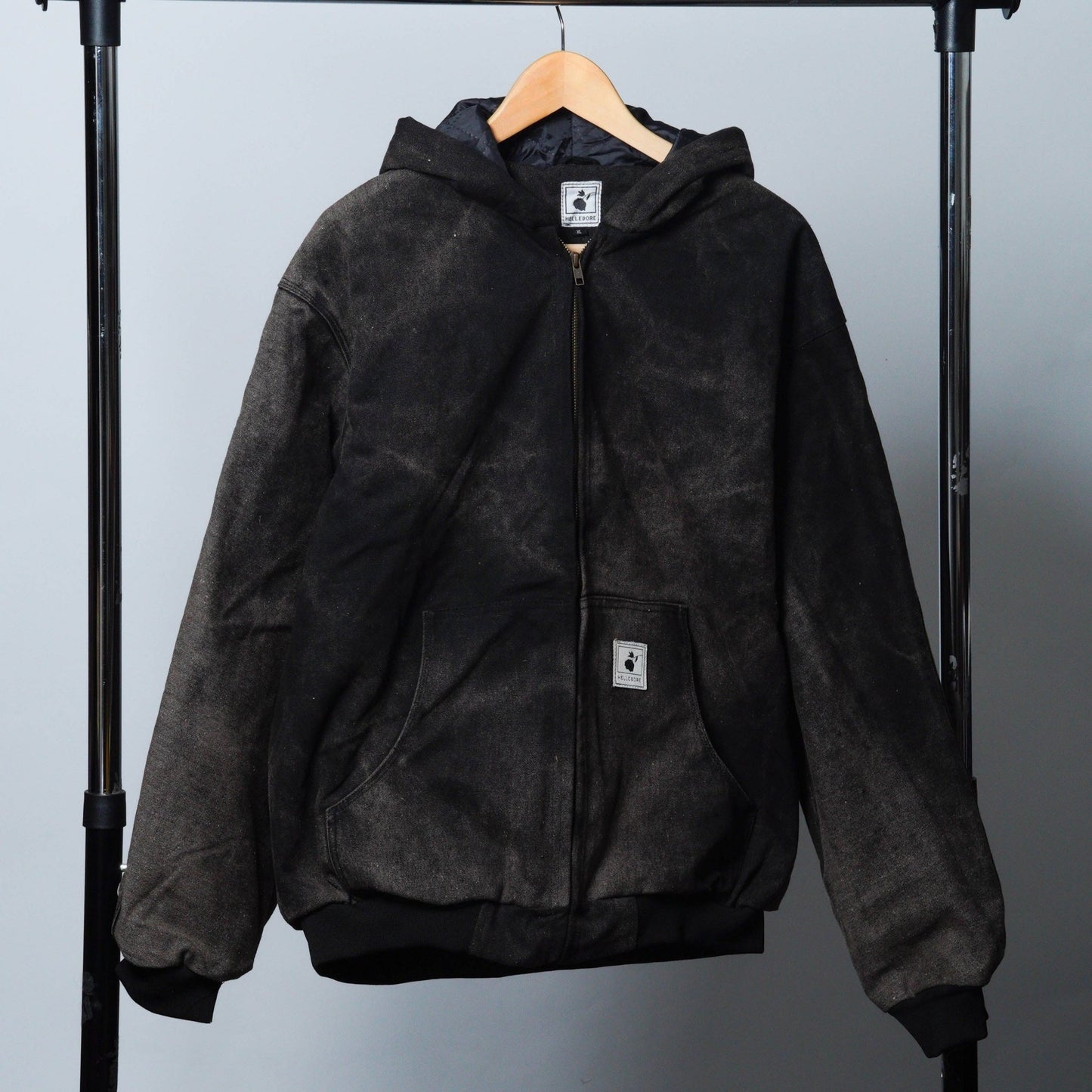 Acid Wash Hooded Jacket - The Hellebore Shop