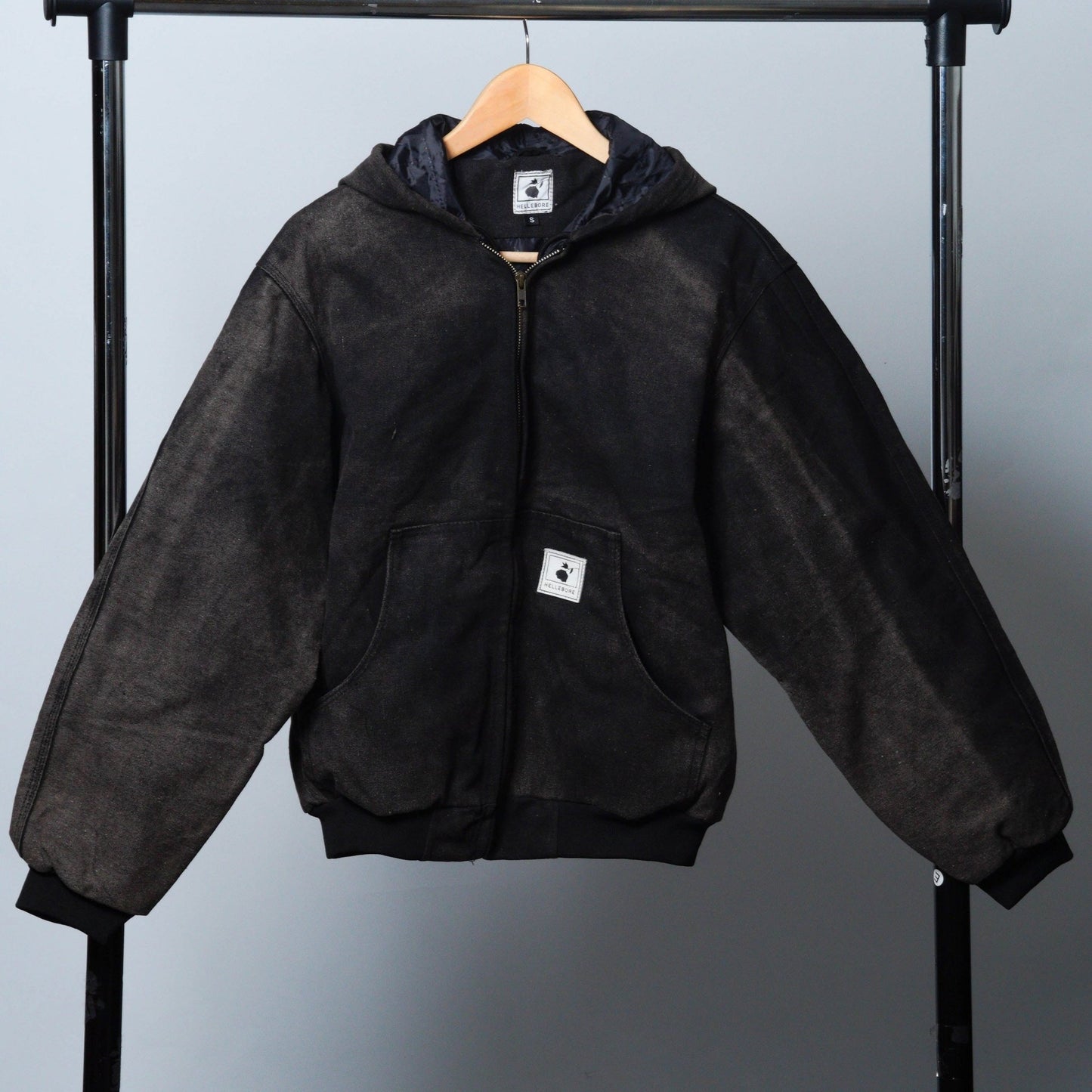 Acid Wash Hooded Jacket - The Hellebore Shop