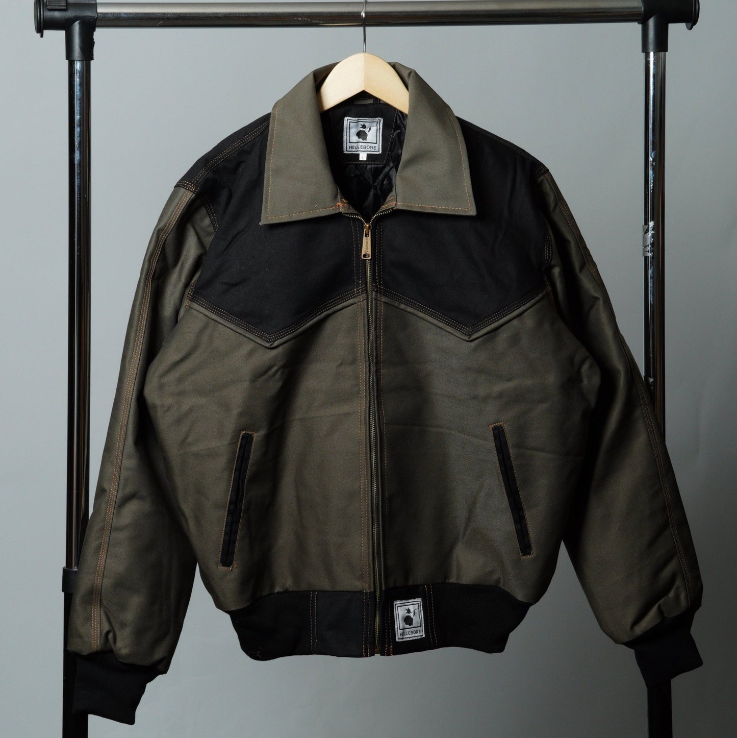 Black & Gray Colorblock Workwear Jacket - The Hellebore Shop