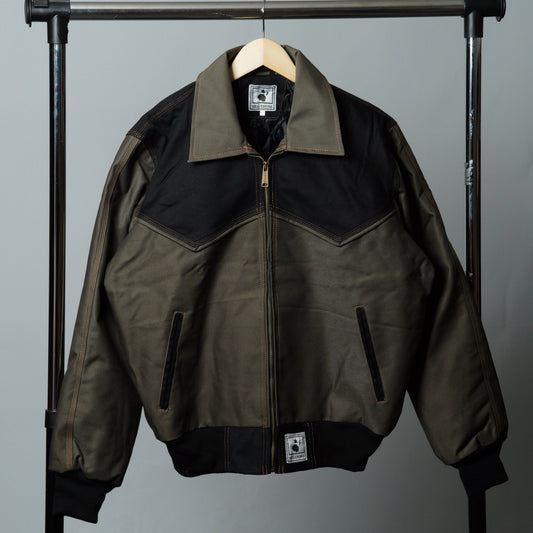 Black & Gray Colorblock Workwear Jacket - The Hellebore Shop