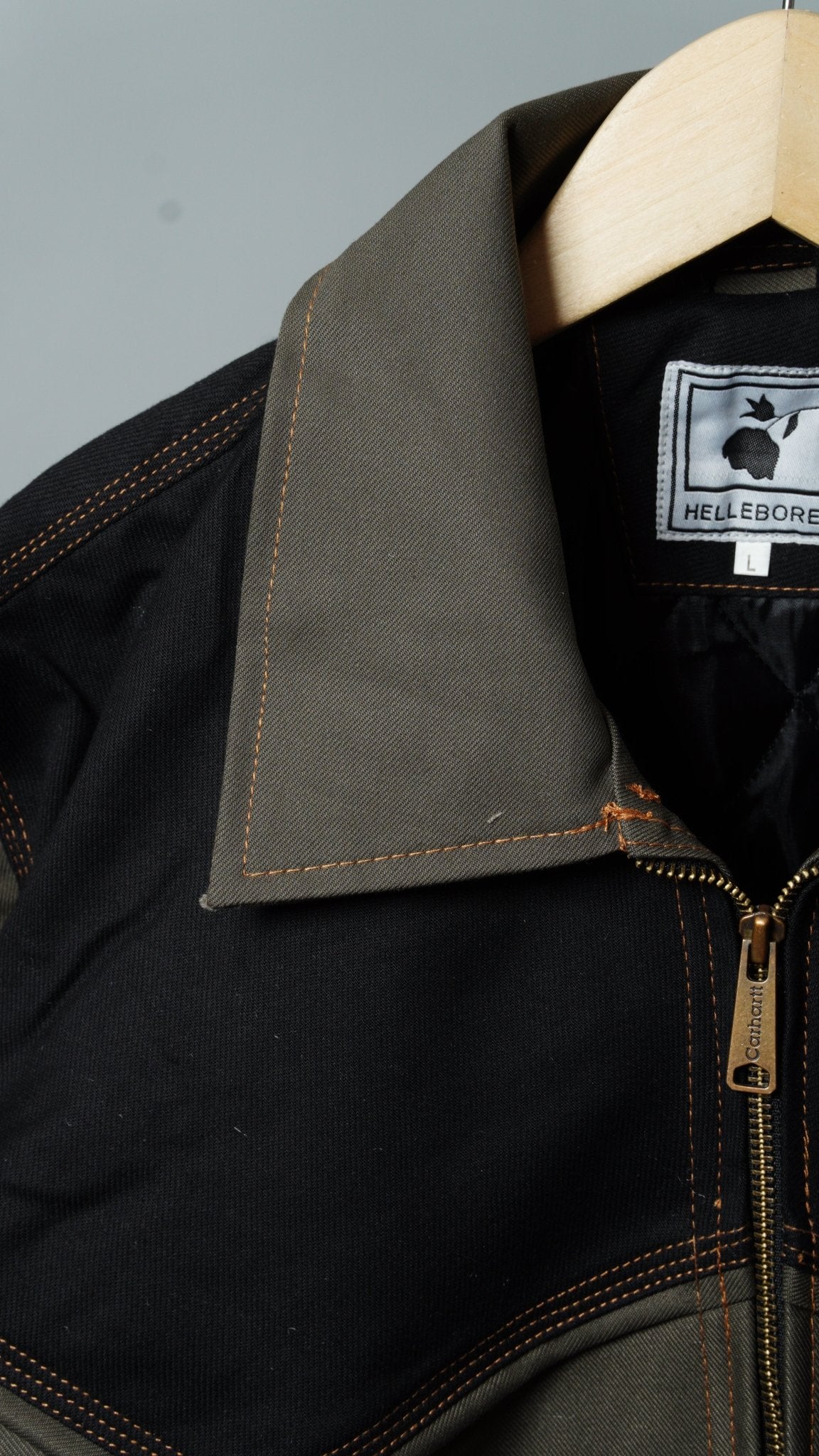 Black & Gray Colorblock Workwear Jacket - The Hellebore Shop