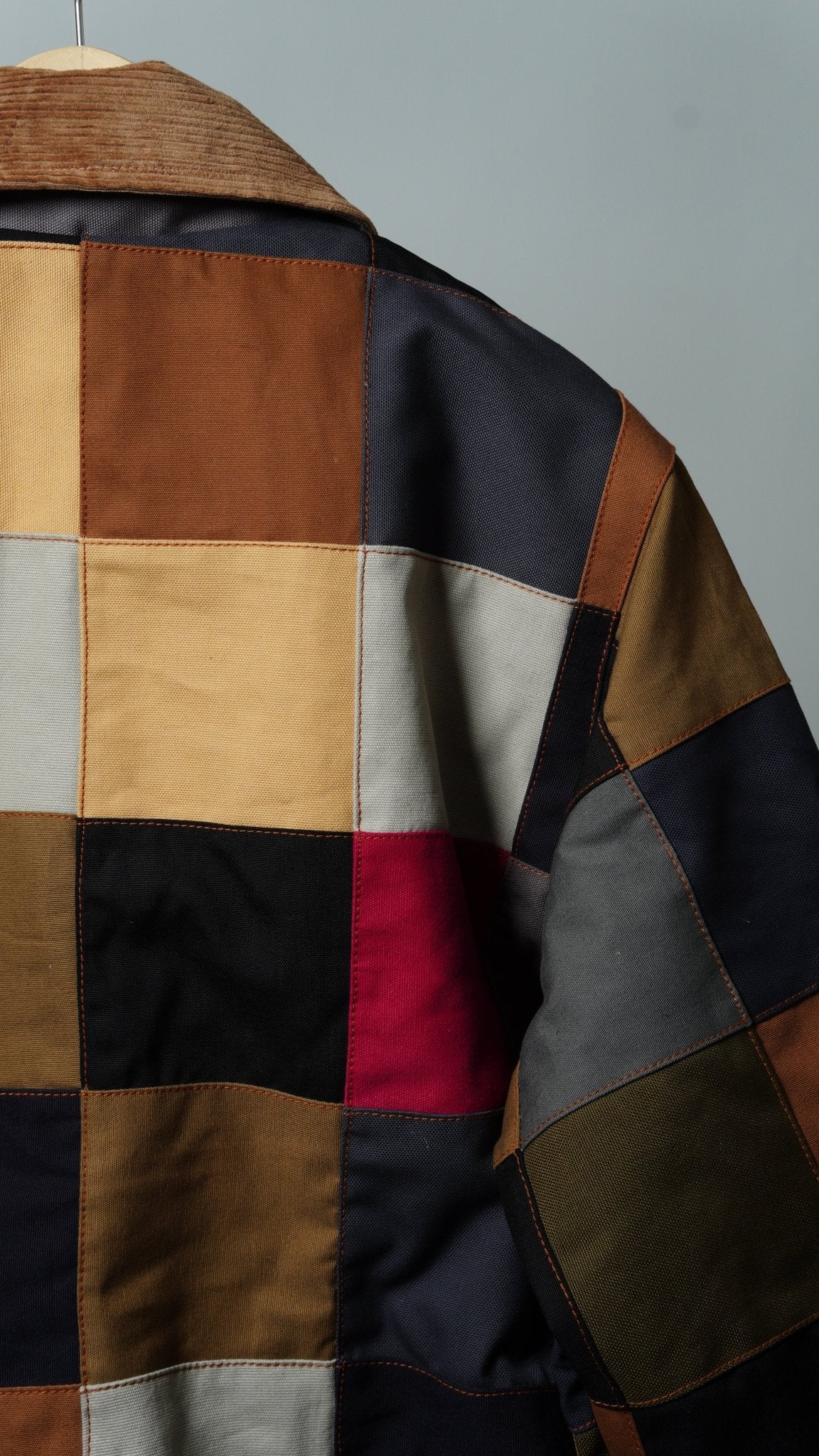 Checkered Patchwork Jacket Size M - The Hellebore Shop