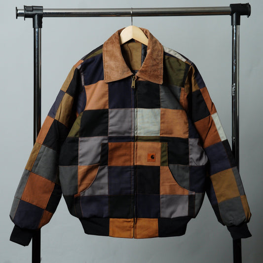 Checkered Patchwork Jacket Size M - The Hellebore Shop