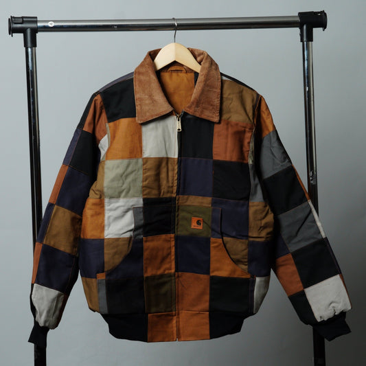 Checkered Patchwork Jacket Size M - The Hellebore Shop