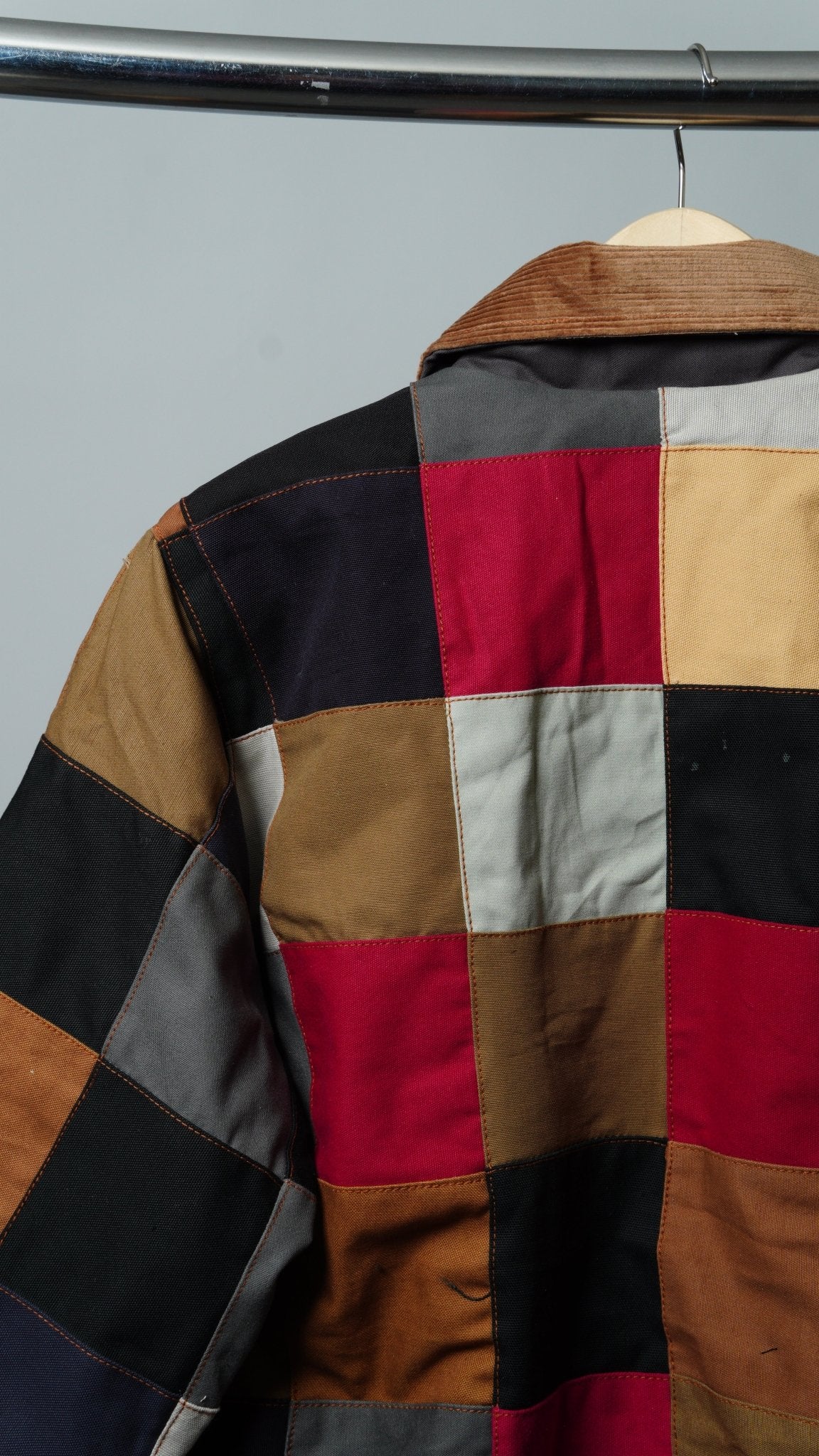 Checkered Patchwork Jacket Size M - The Hellebore Shop