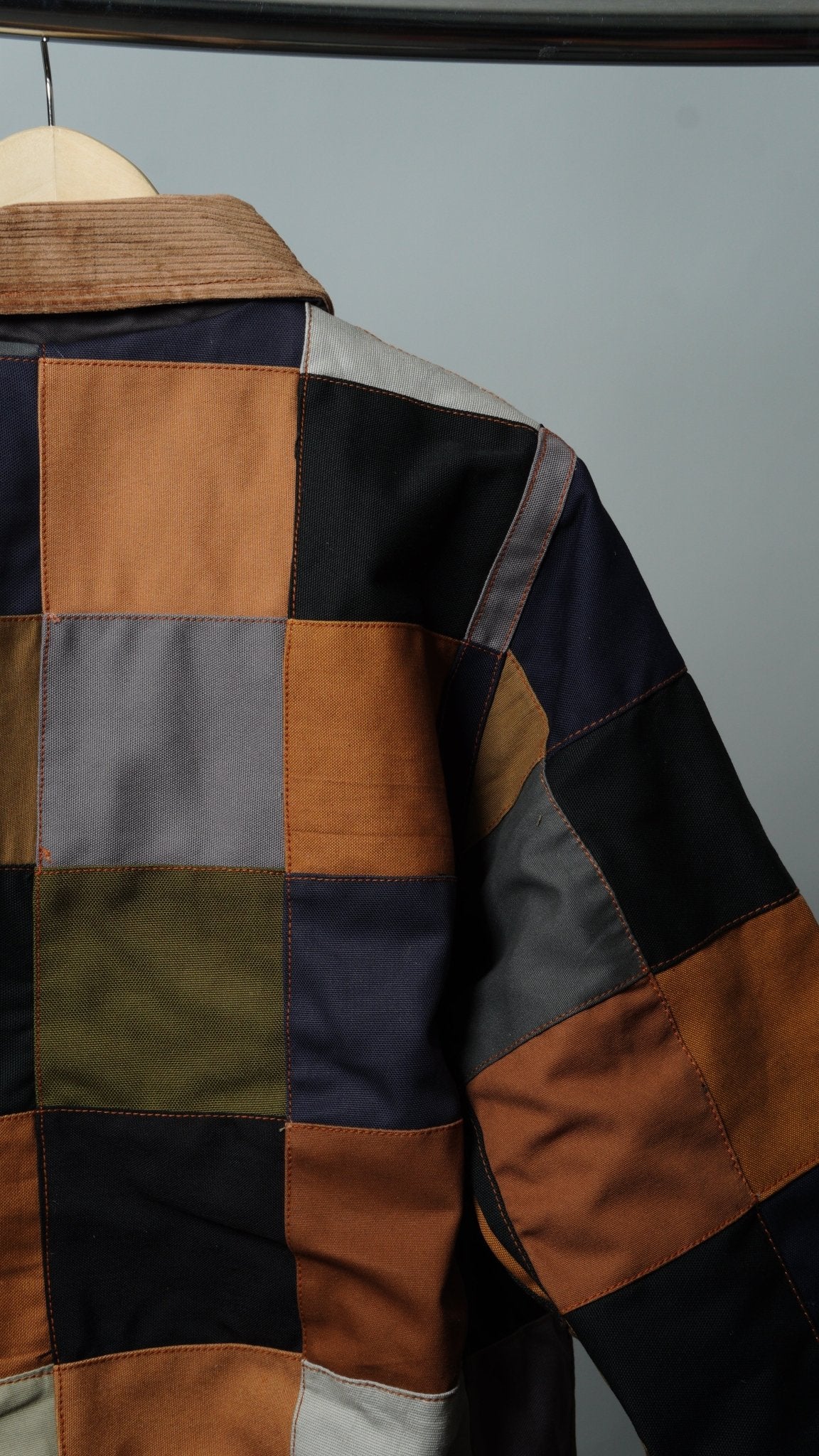 Checkered Patchwork Jacket Size M - The Hellebore Shop
