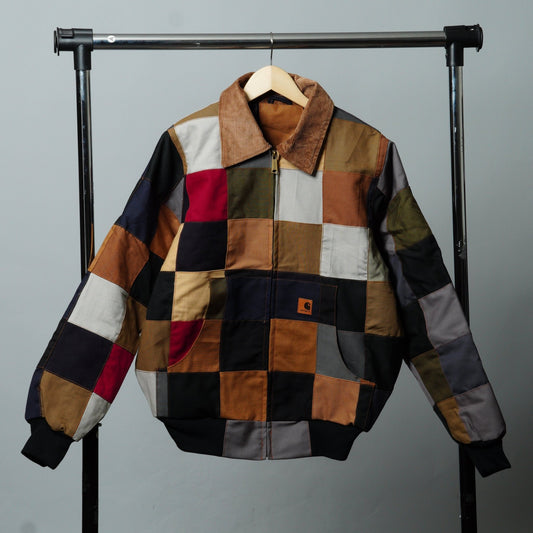 Checkered Patchwork Jacket Size M - The Hellebore Shop