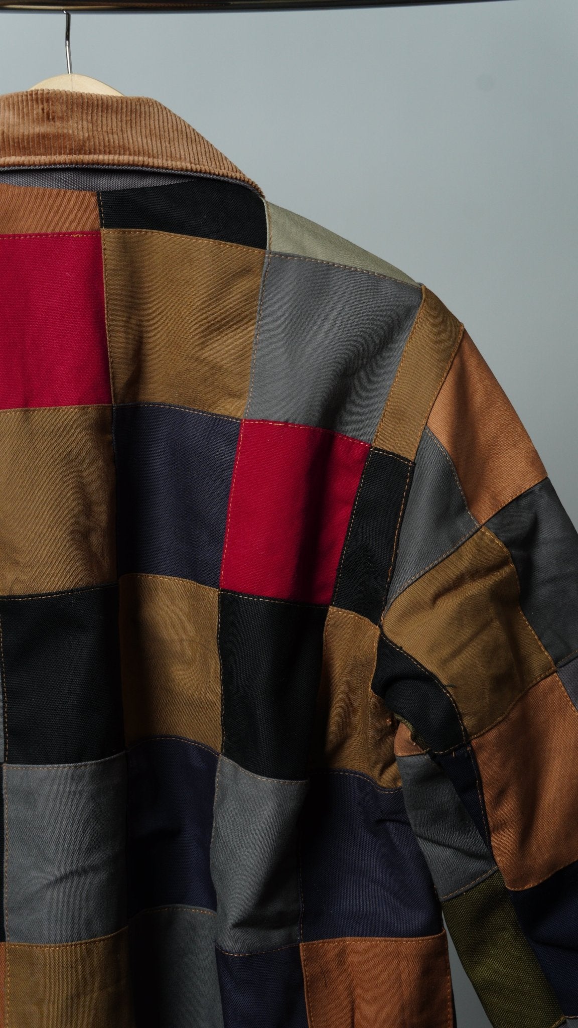 Checkered Patchwork Jacket Size S - The Hellebore Shop