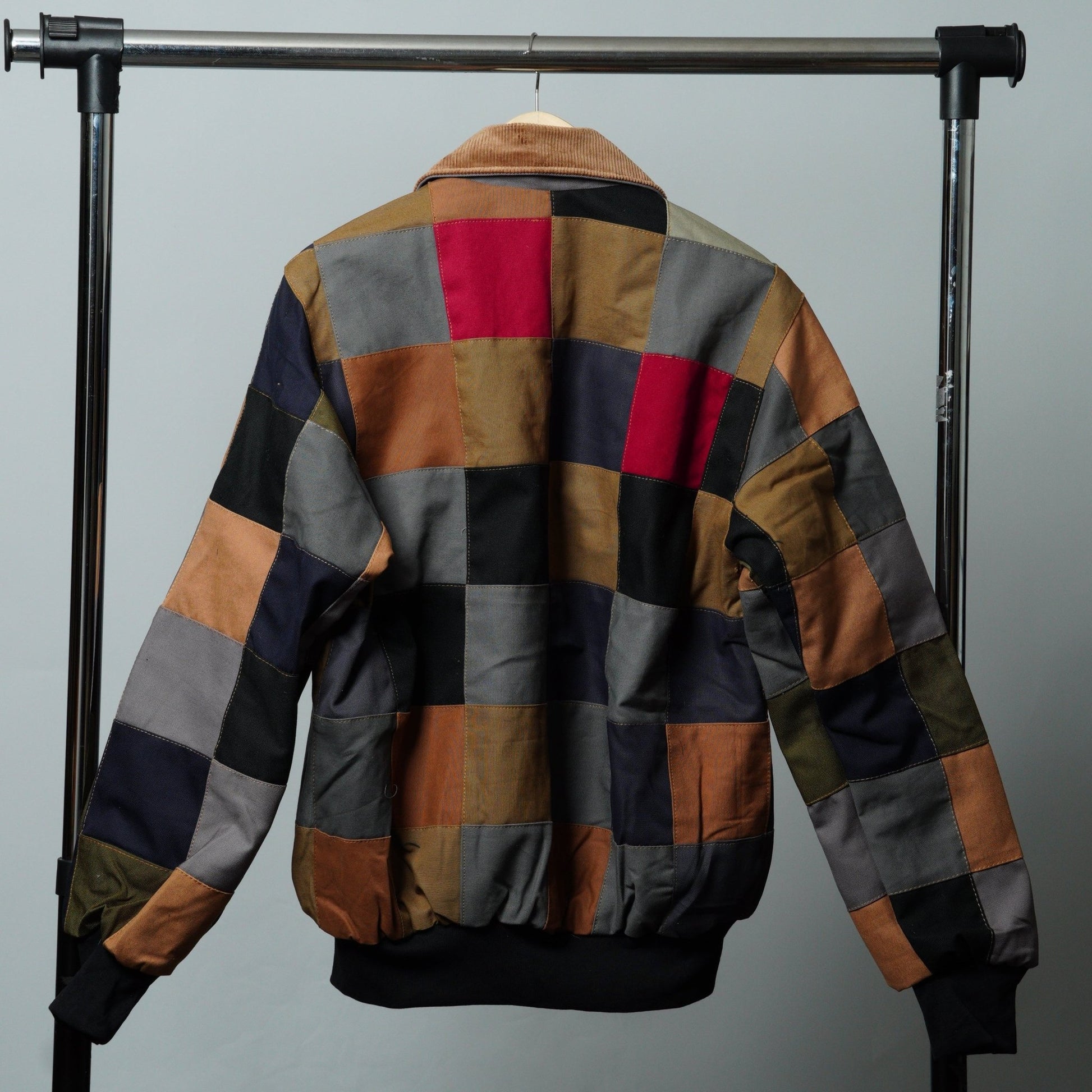 Checkered Patchwork Jacket Size S - The Hellebore Shop