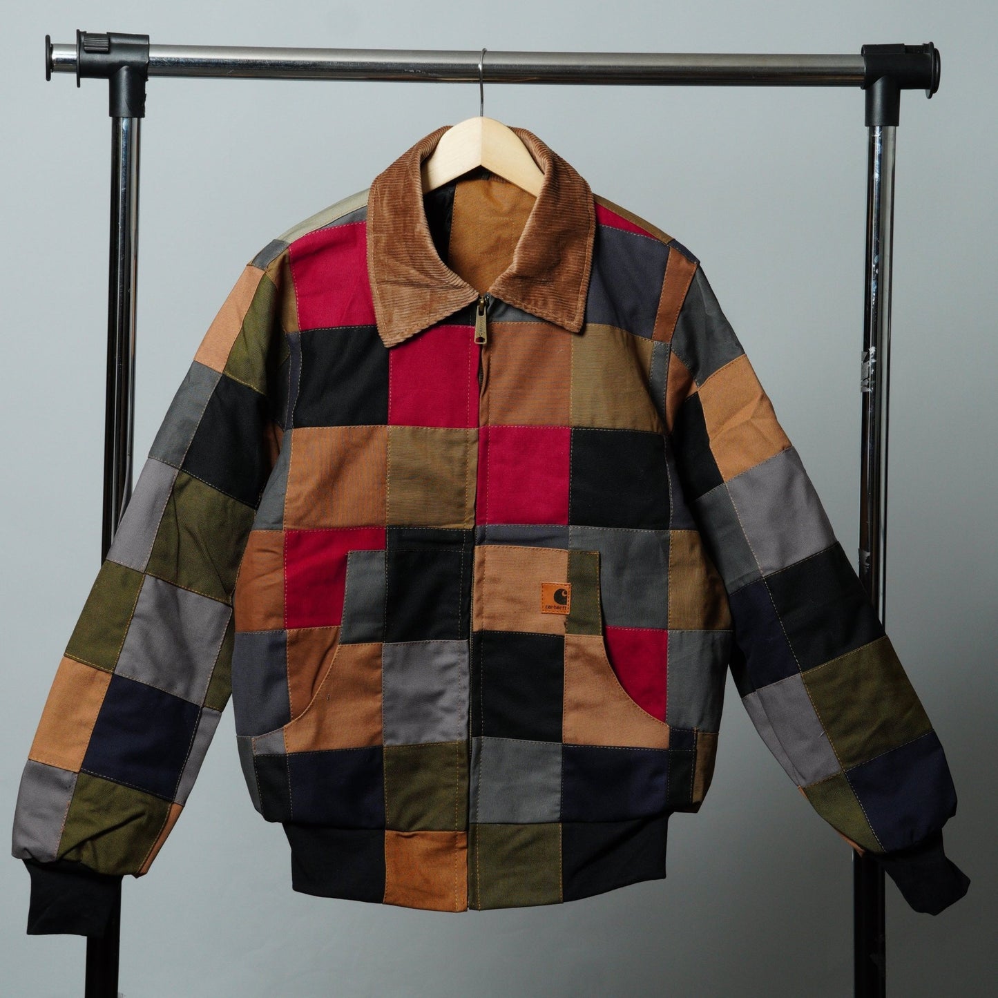 Checkered Patchwork Jacket Size S - The Hellebore Shop