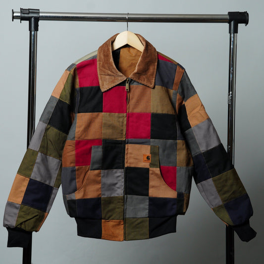 Checkered Patchwork Jacket Size S - The Hellebore Shop