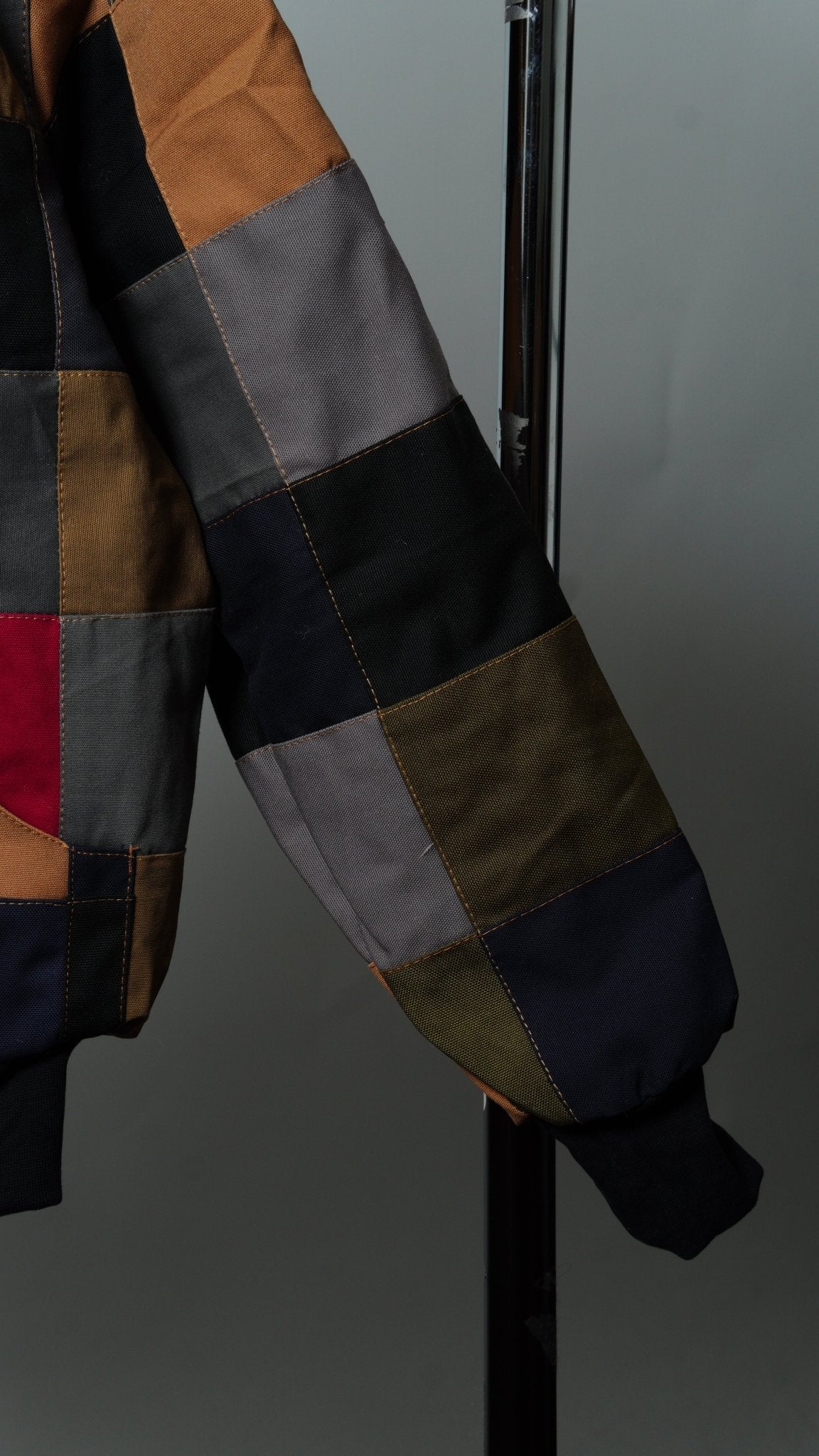 Checkered Patchwork Jacket Size S - The Hellebore Shop