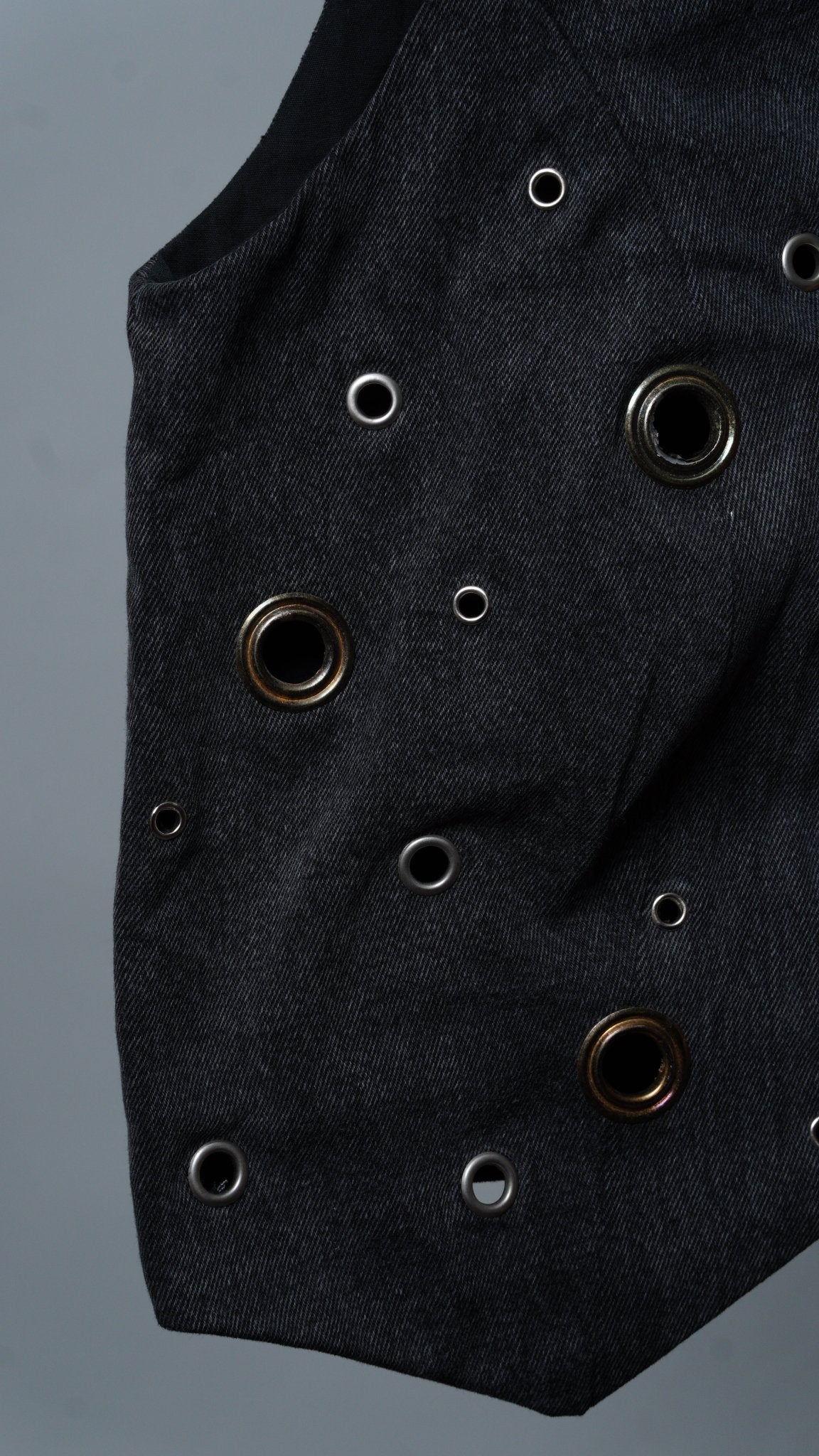 Denim Grommet Lace Up Vest - The Hellebore Shop