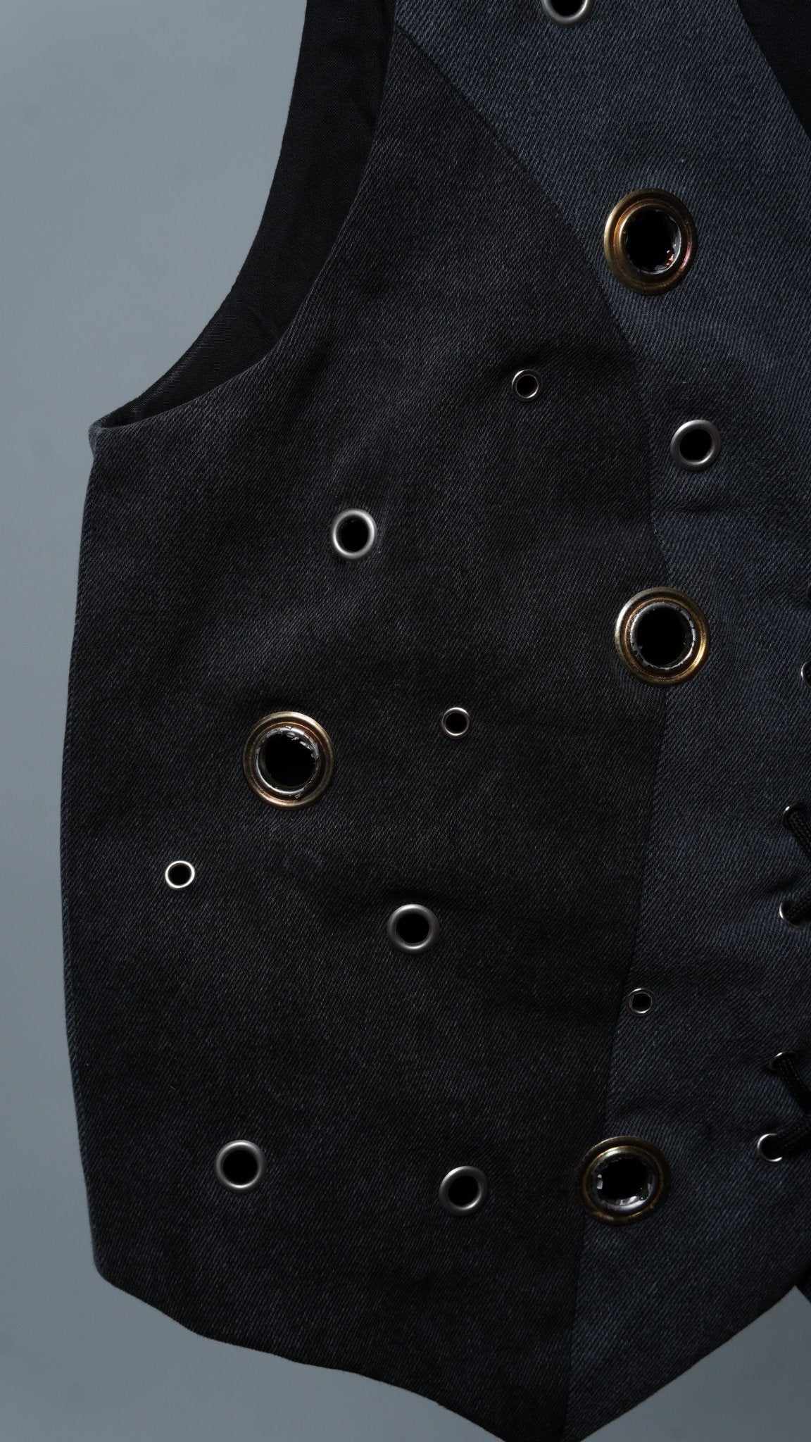 Denim Grommet Lace Up Vest - The Hellebore Shop
