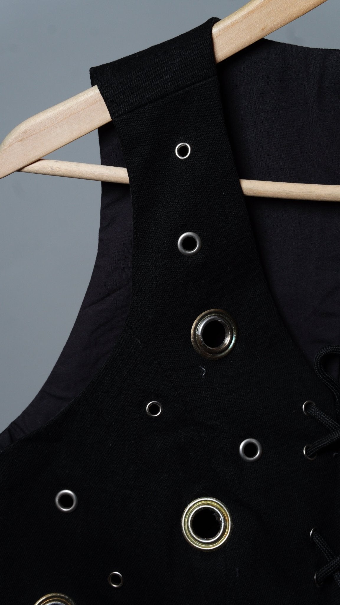 Denim Grommet Lace Up Vest - The Hellebore Shop