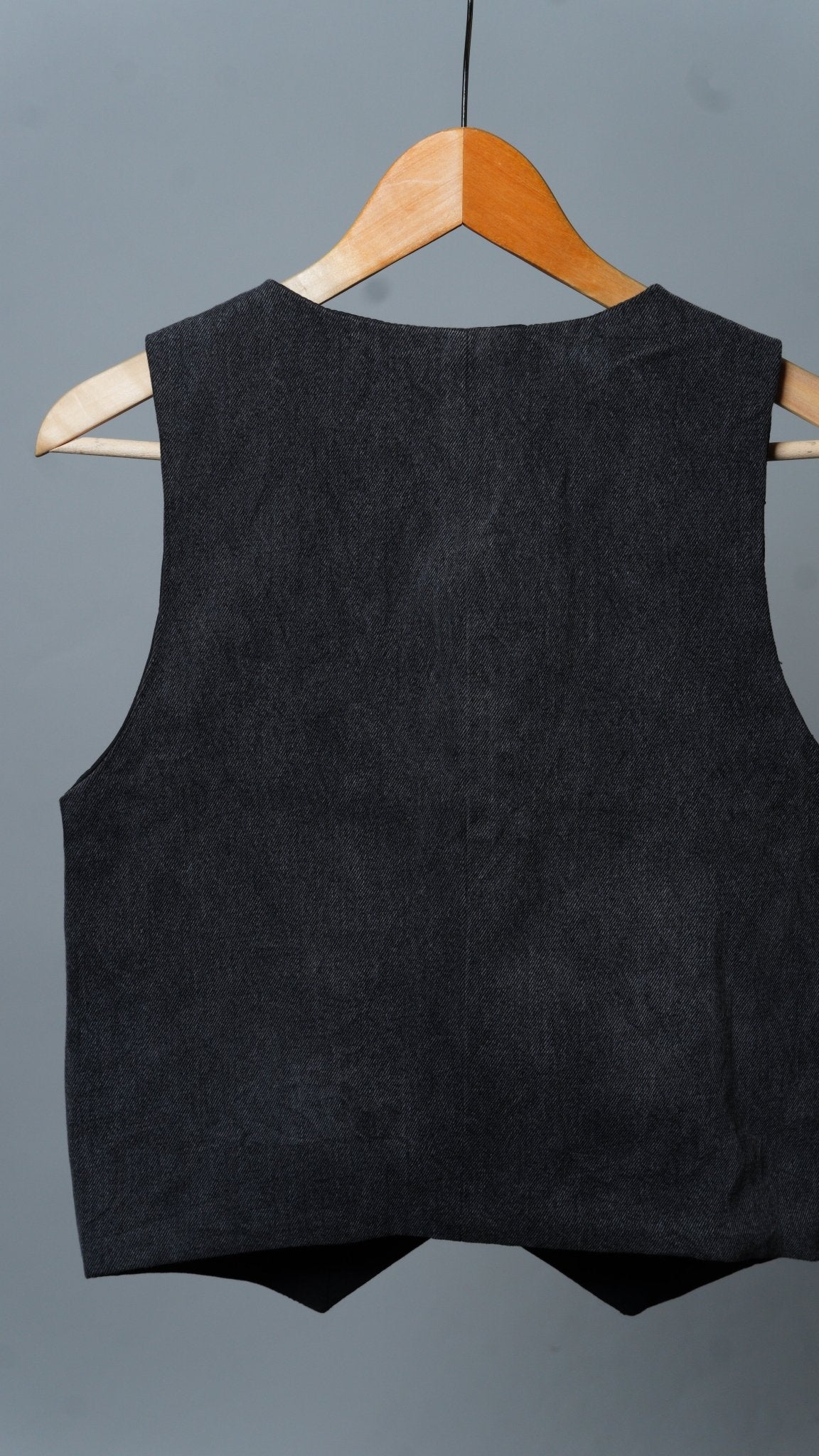 Denim Grommet Lace Up Vest - The Hellebore Shop