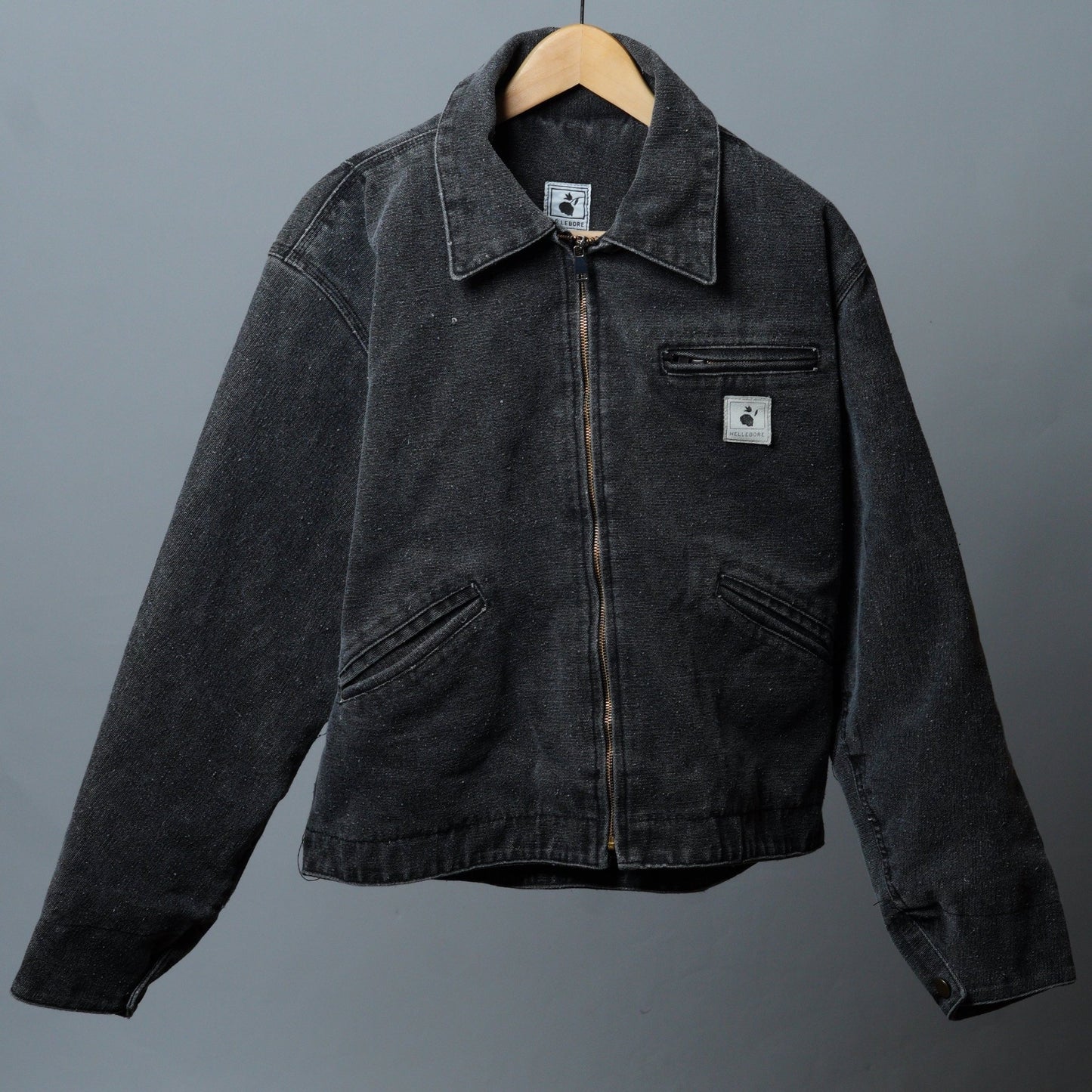 Gray Heavy Weight Cropped Trucker Jacket - The Hellebore Shop