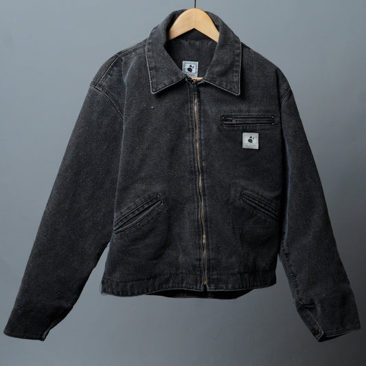 Gray Heavy Weight Cropped Trucker Jacket - The Hellebore Shop