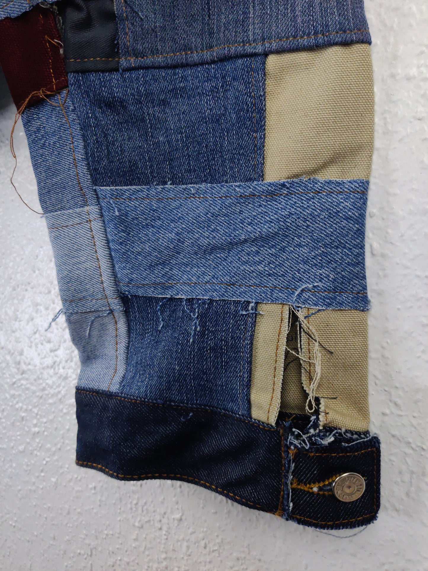 Denim Patchwork Raw Jacket Multi Patches