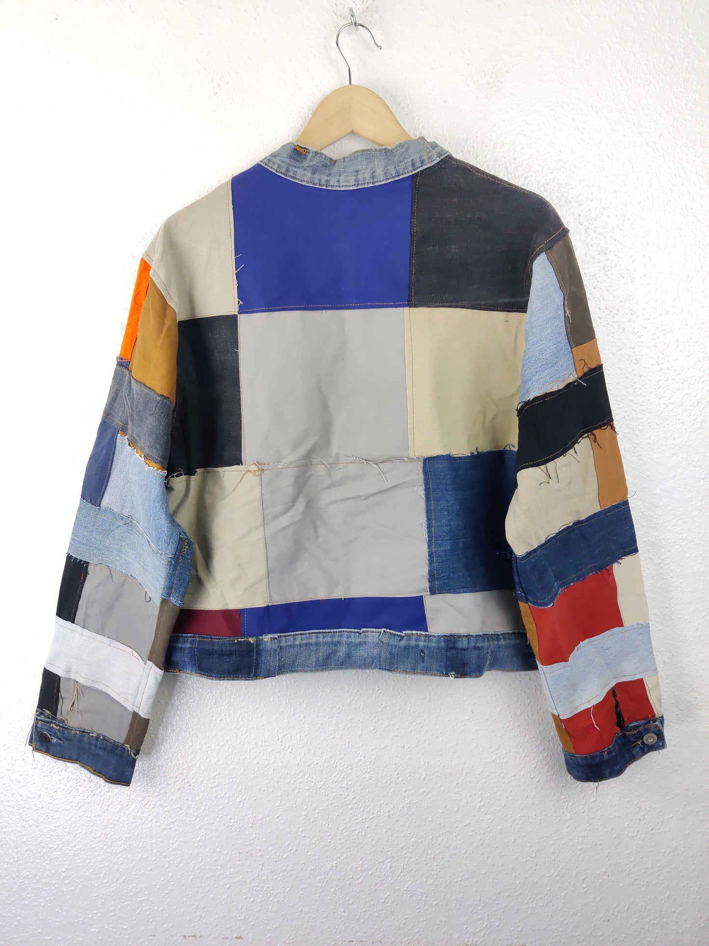 Denim Patchwork Raw Jacket Size M