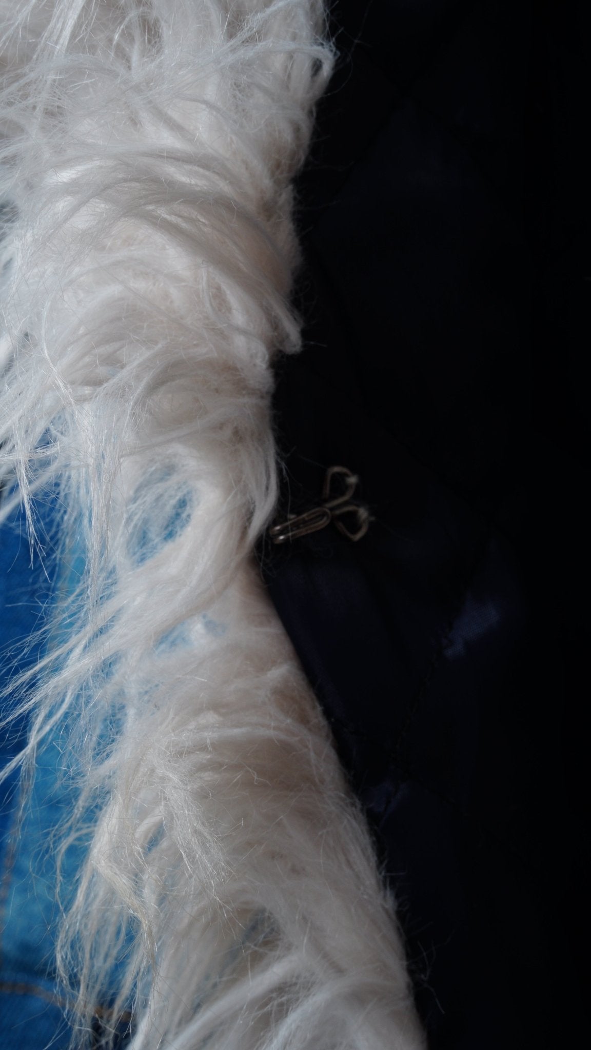Upcycled Denim Patchwork Fur Penny Lane Coat - The Hellebore Shop