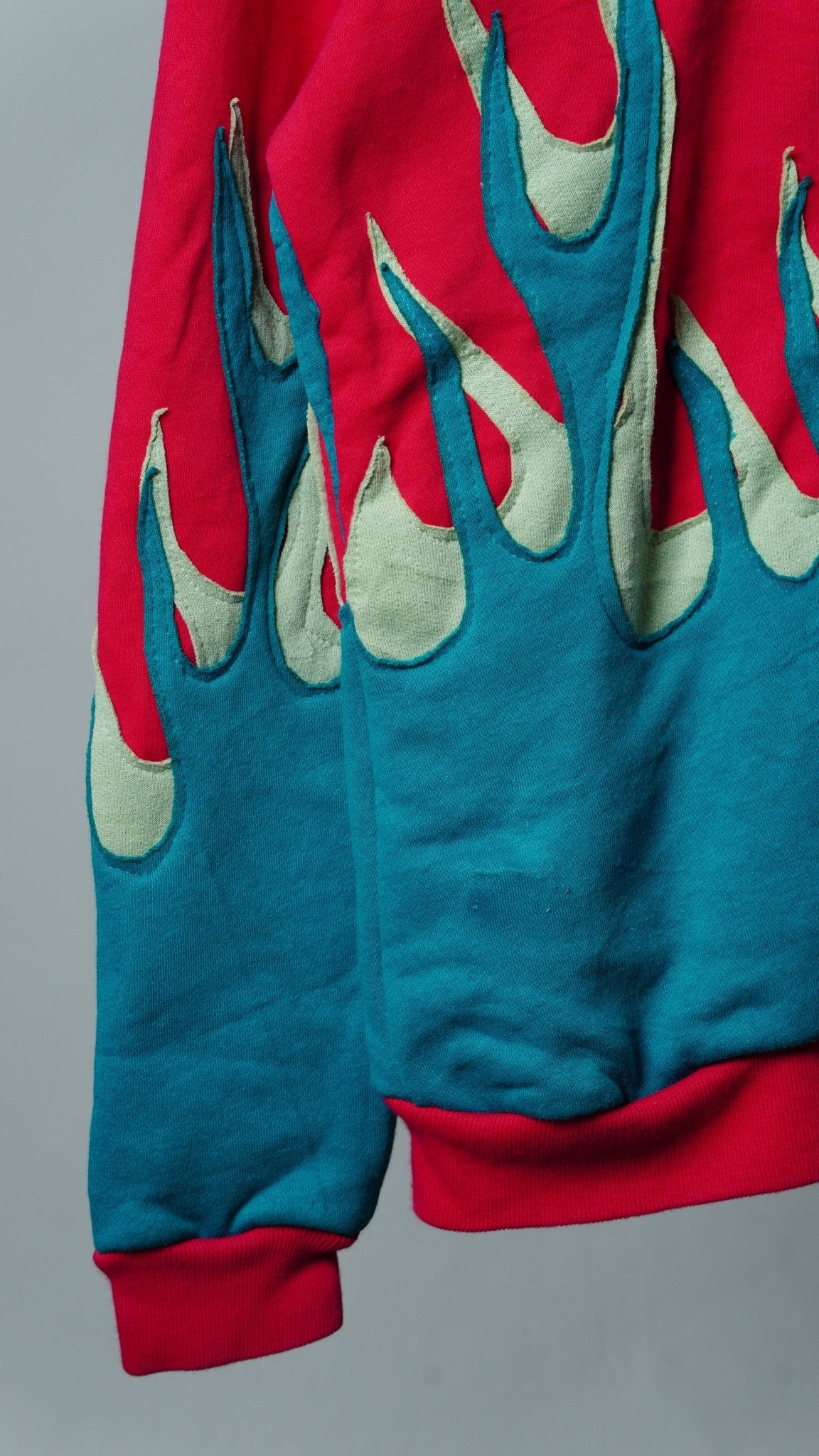 Upcycled Flame Sweatshirt Size Youth L (10 - 12) Girls - The Hellebore Shop