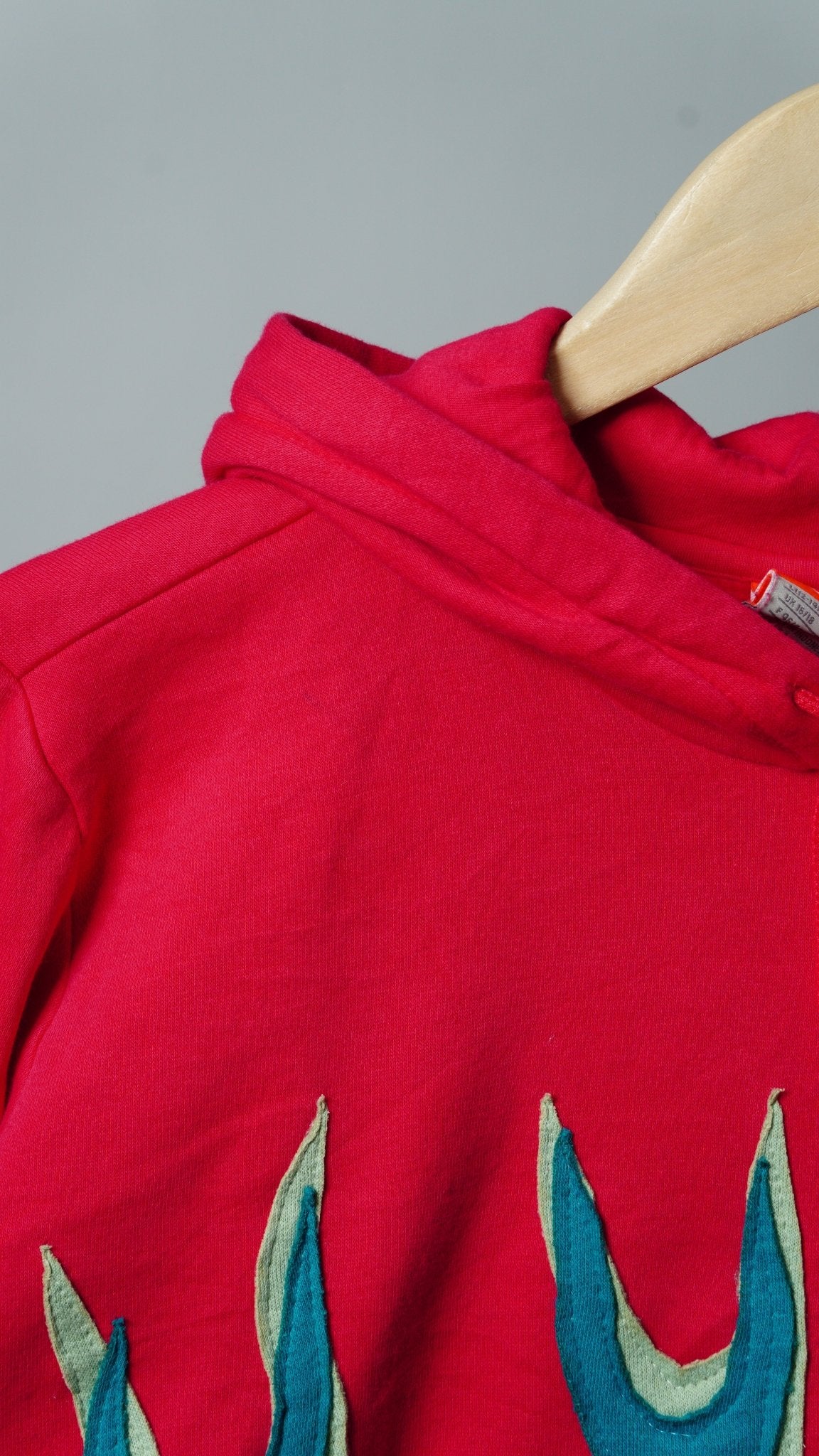Upcycled Flame Sweatshirt Size Youth L (10 - 12) Girls - The Hellebore Shop
