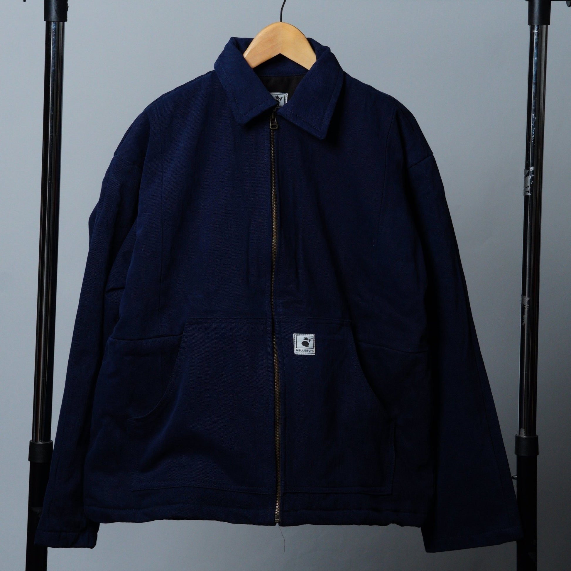 Upcycled Navy Blue Box Stitch Jacket - The Hellebore Shop