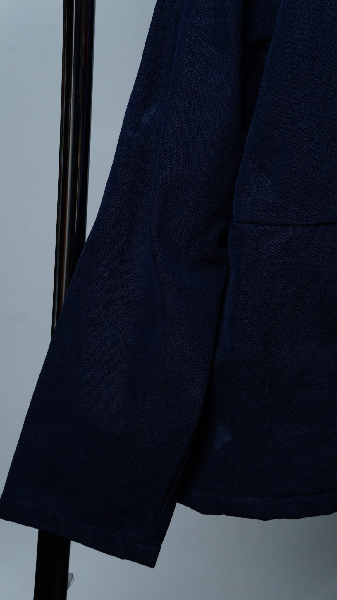 Upcycled Navy Blue Box Stitch Jacket - The Hellebore Shop