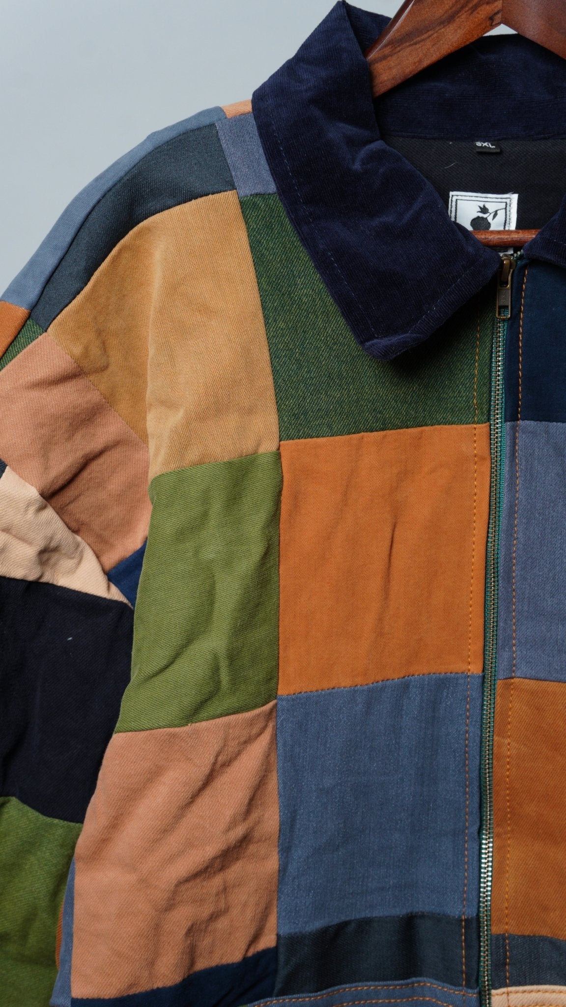 Upcycled Patchwork Jacket Size 3XL - The Hellebore Shop