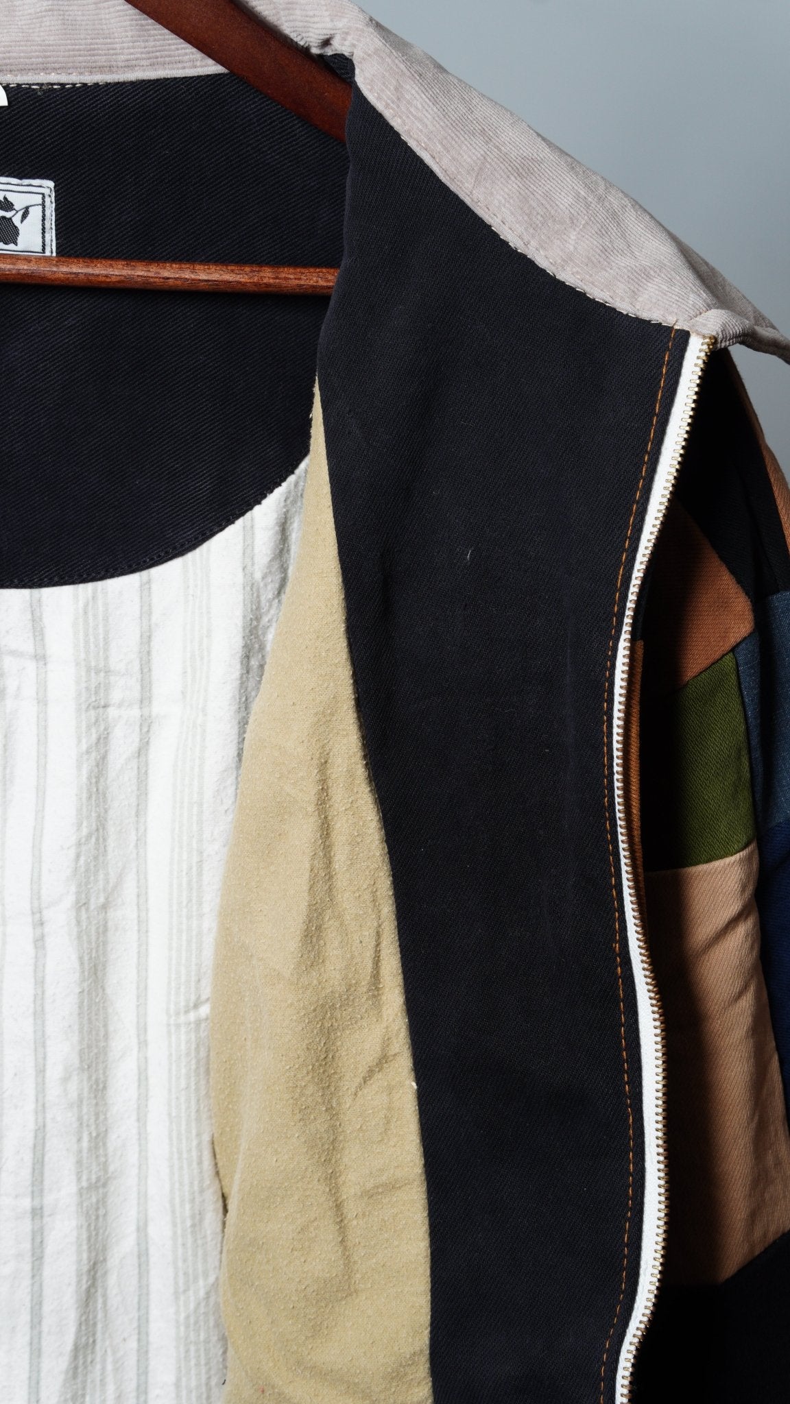 Upcycled Patchwork Jacket Size 4XL - The Hellebore Shop